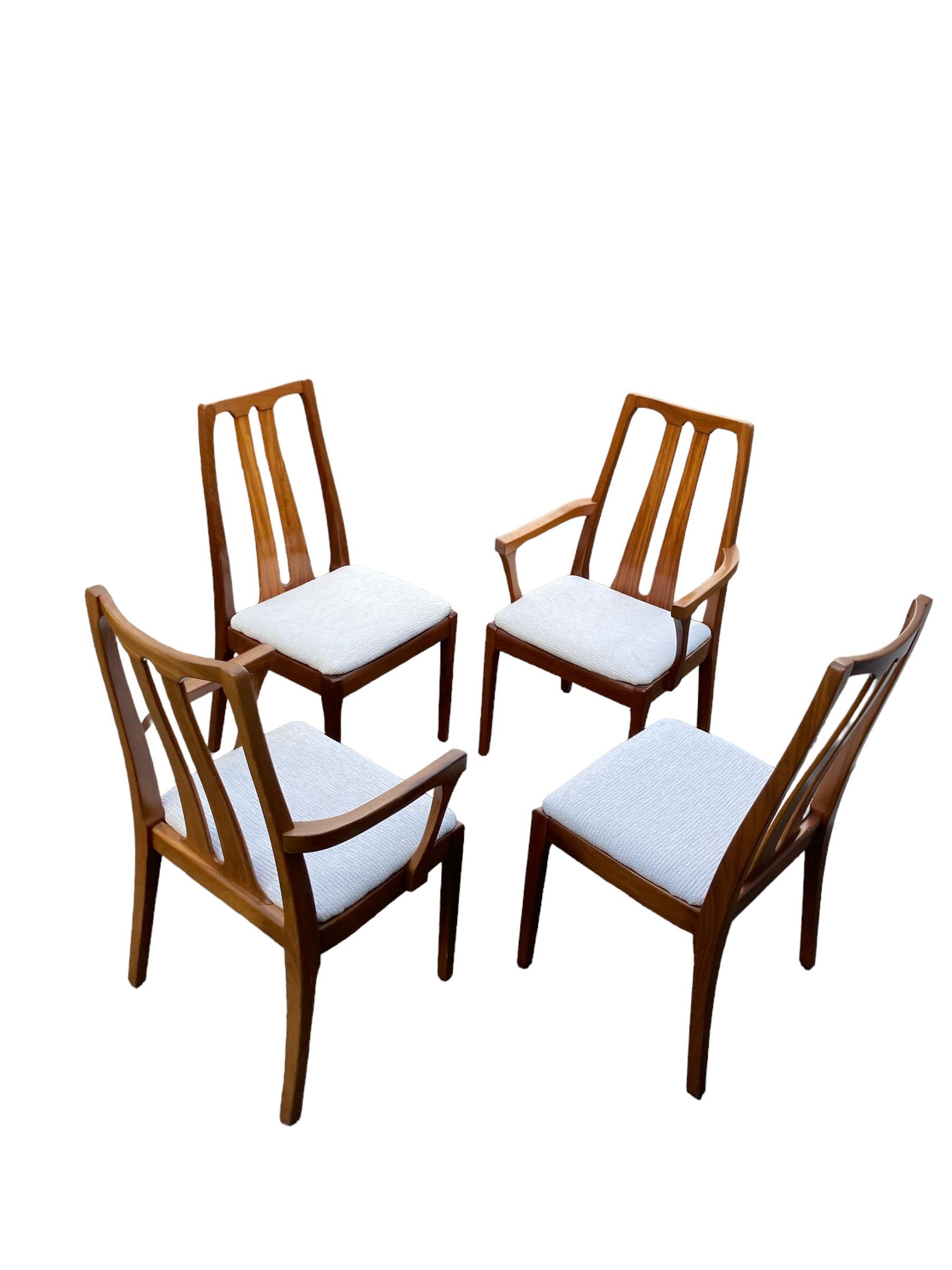 Set of For Mid Century Teak Nathan Dining Chairs with two carvers For Sale 1
