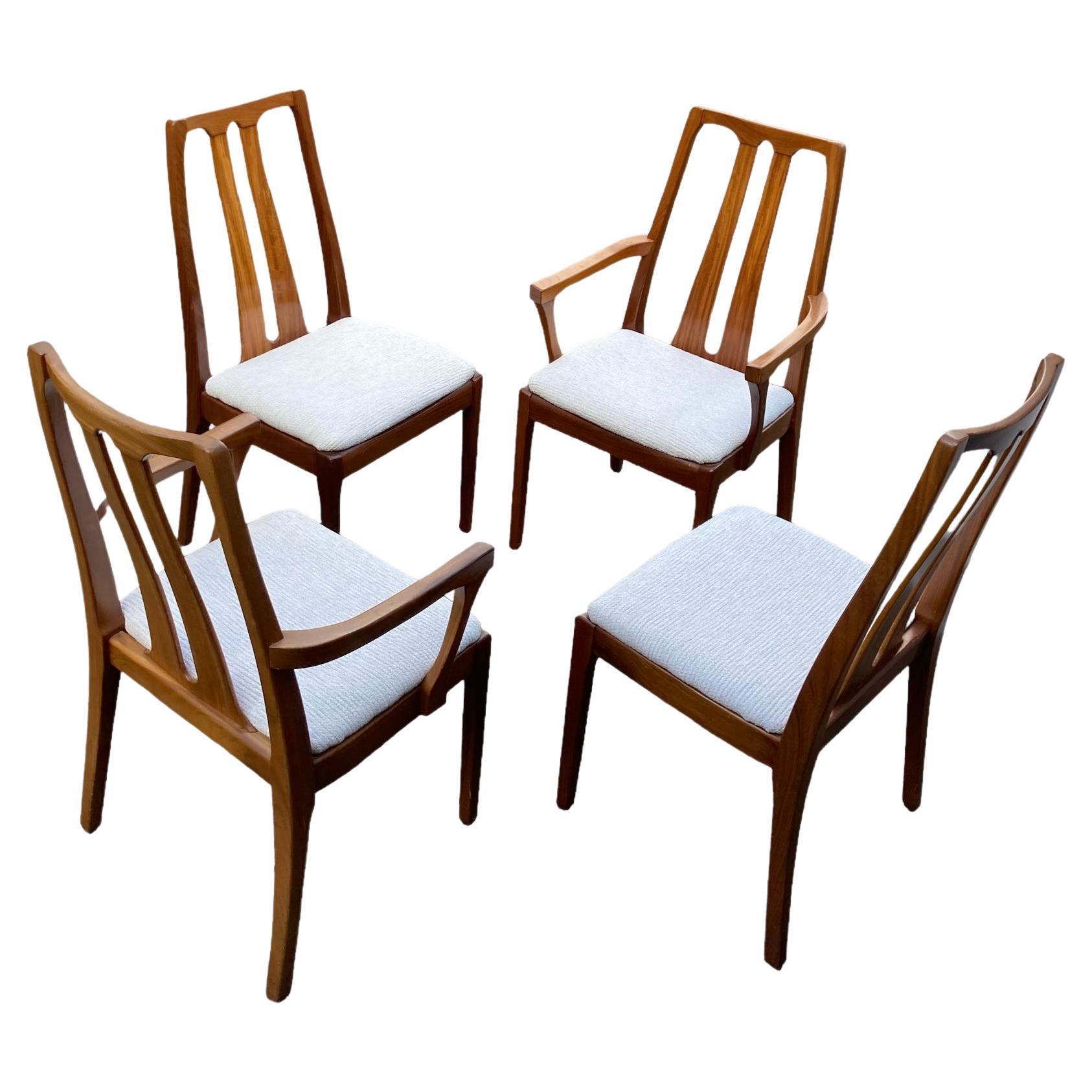 Set of For Mid Century Teak Nathan Dining Chairs with two carvers For Sale