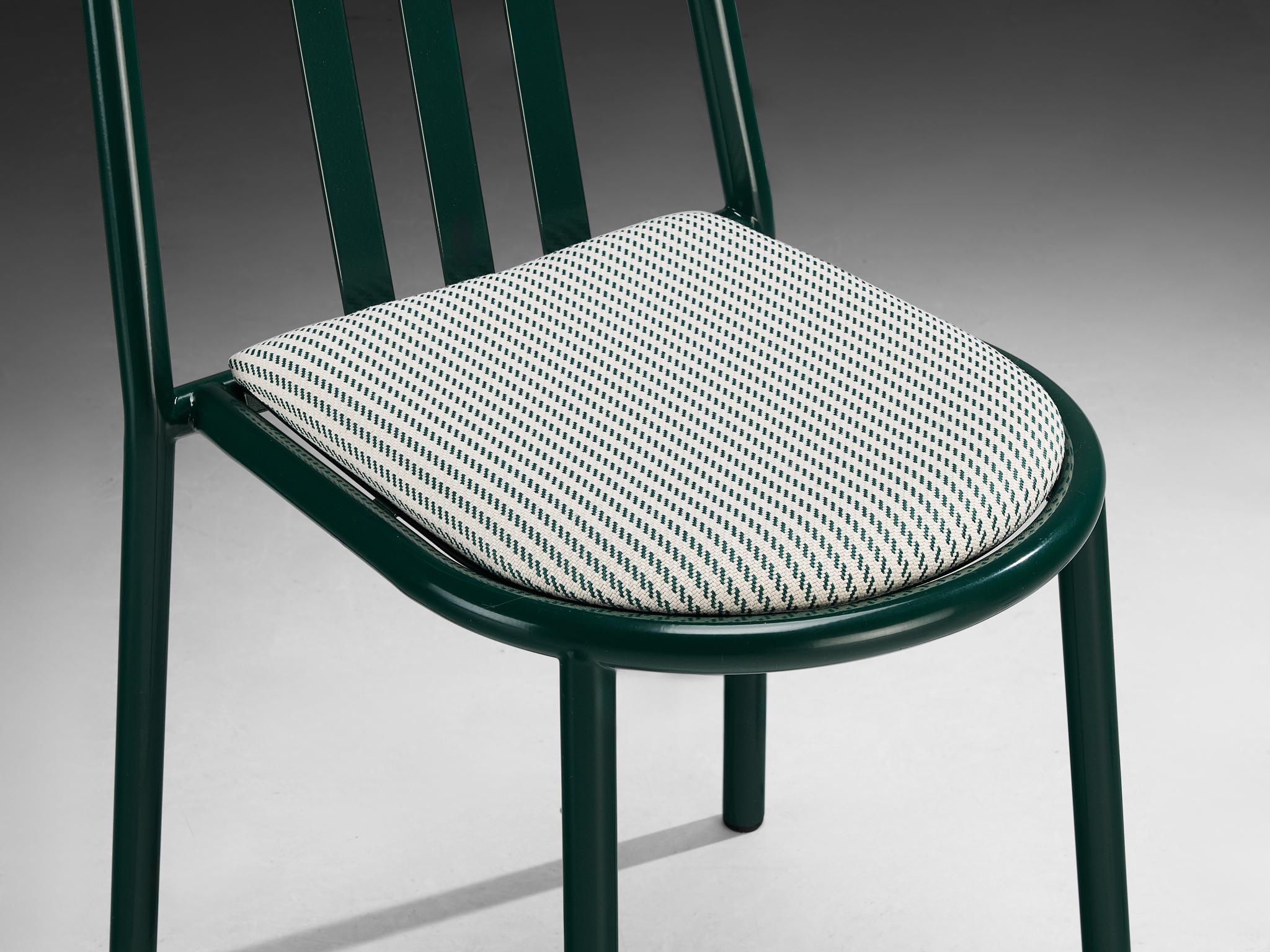 Set of Forest Green Tubular Steel Chairs by Robert Mallet-Stevens In Good Condition In Waalwijk, NL