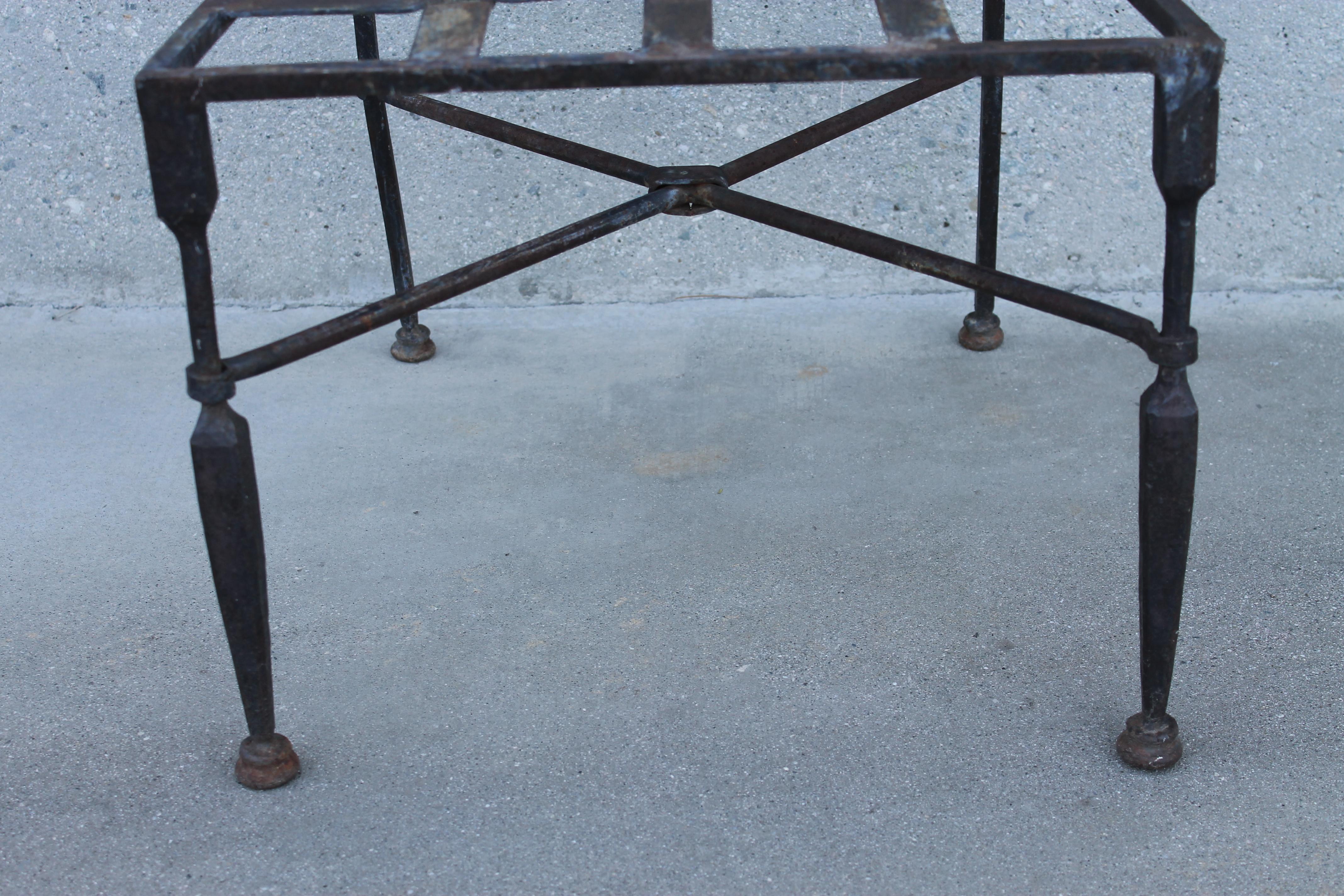 Set of Forged Iron Neoclassical Chairs 5