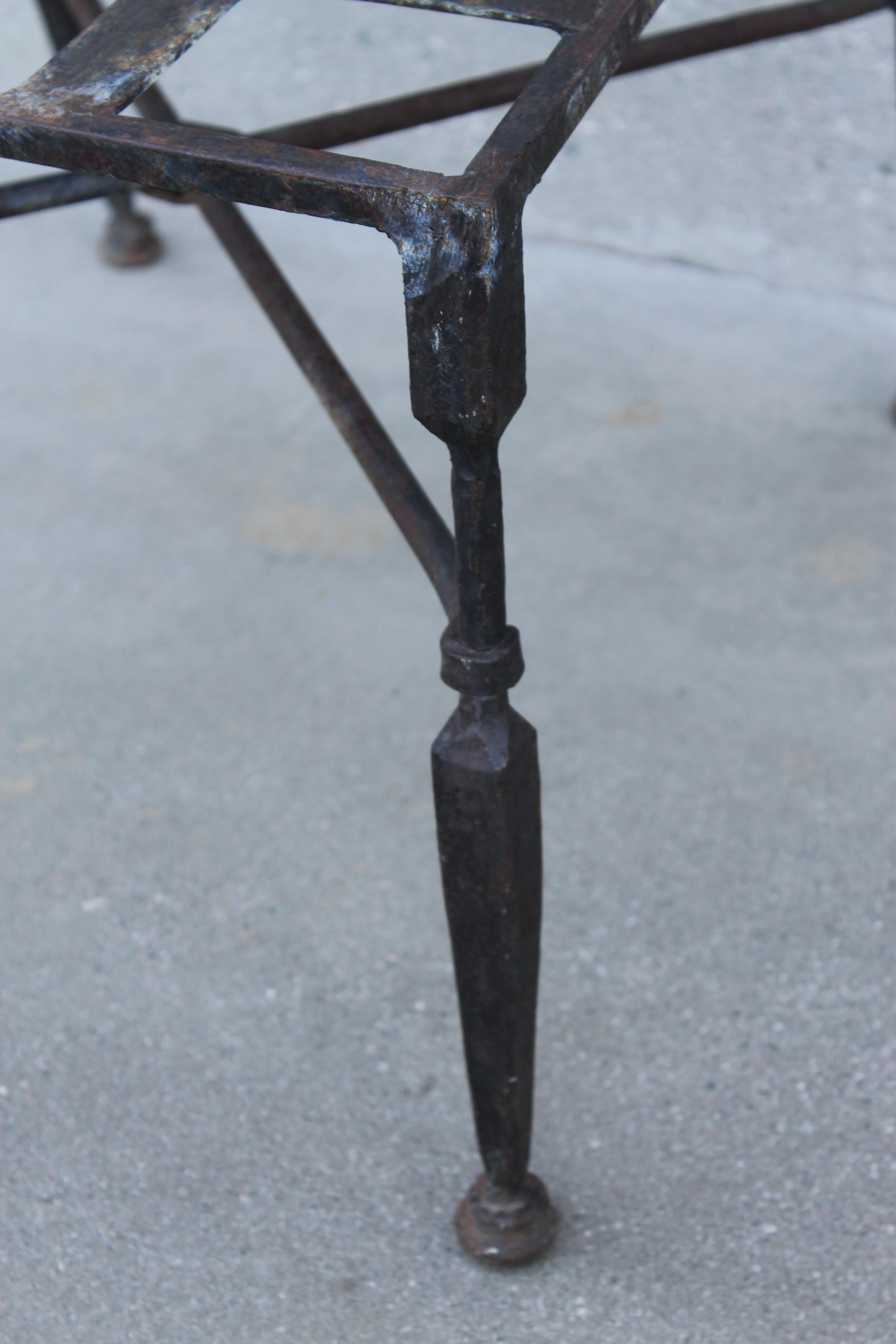 Set of Forged Iron Neoclassical Chairs 8