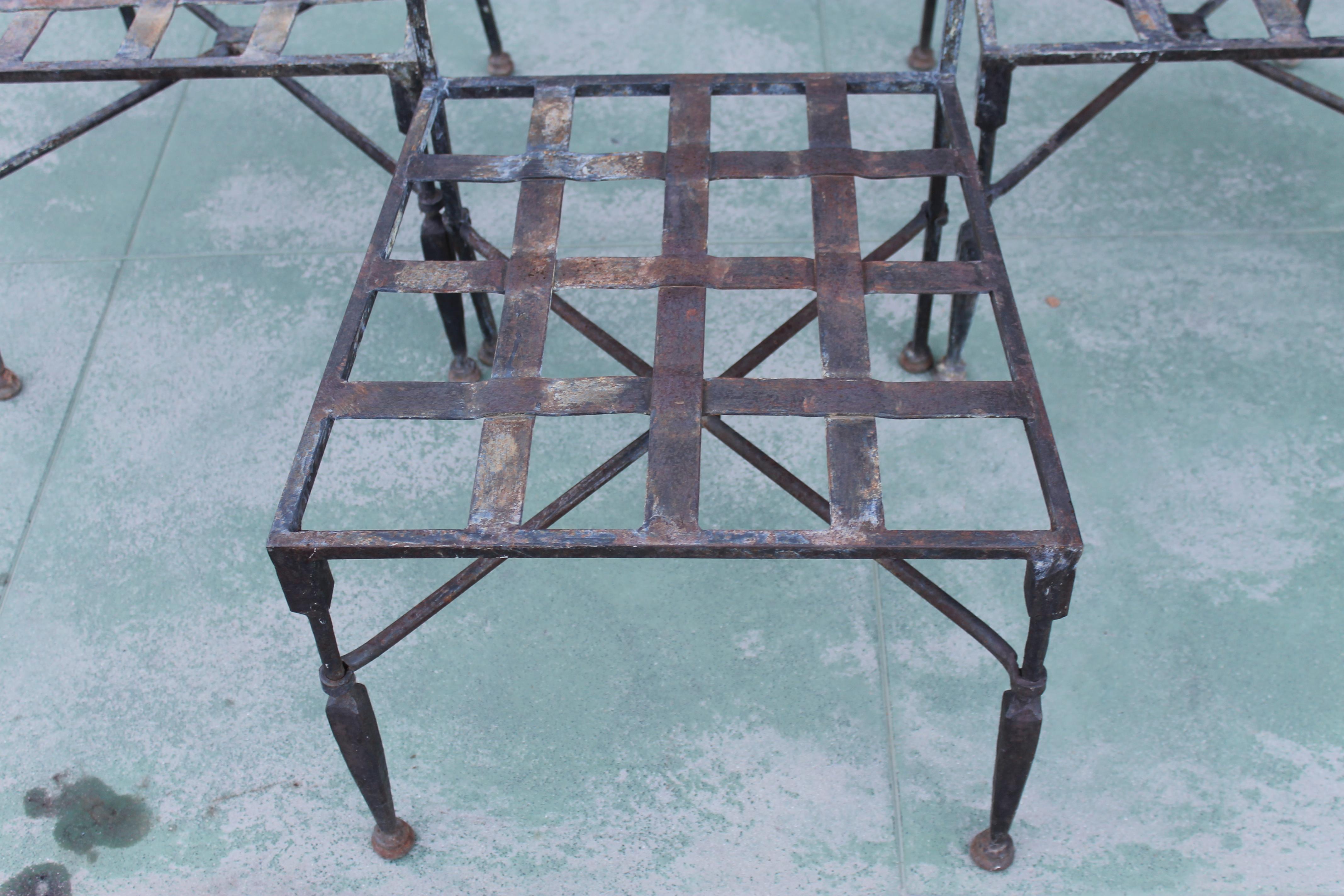Gothic Revival Set of Forged Iron Neoclassical Chairs