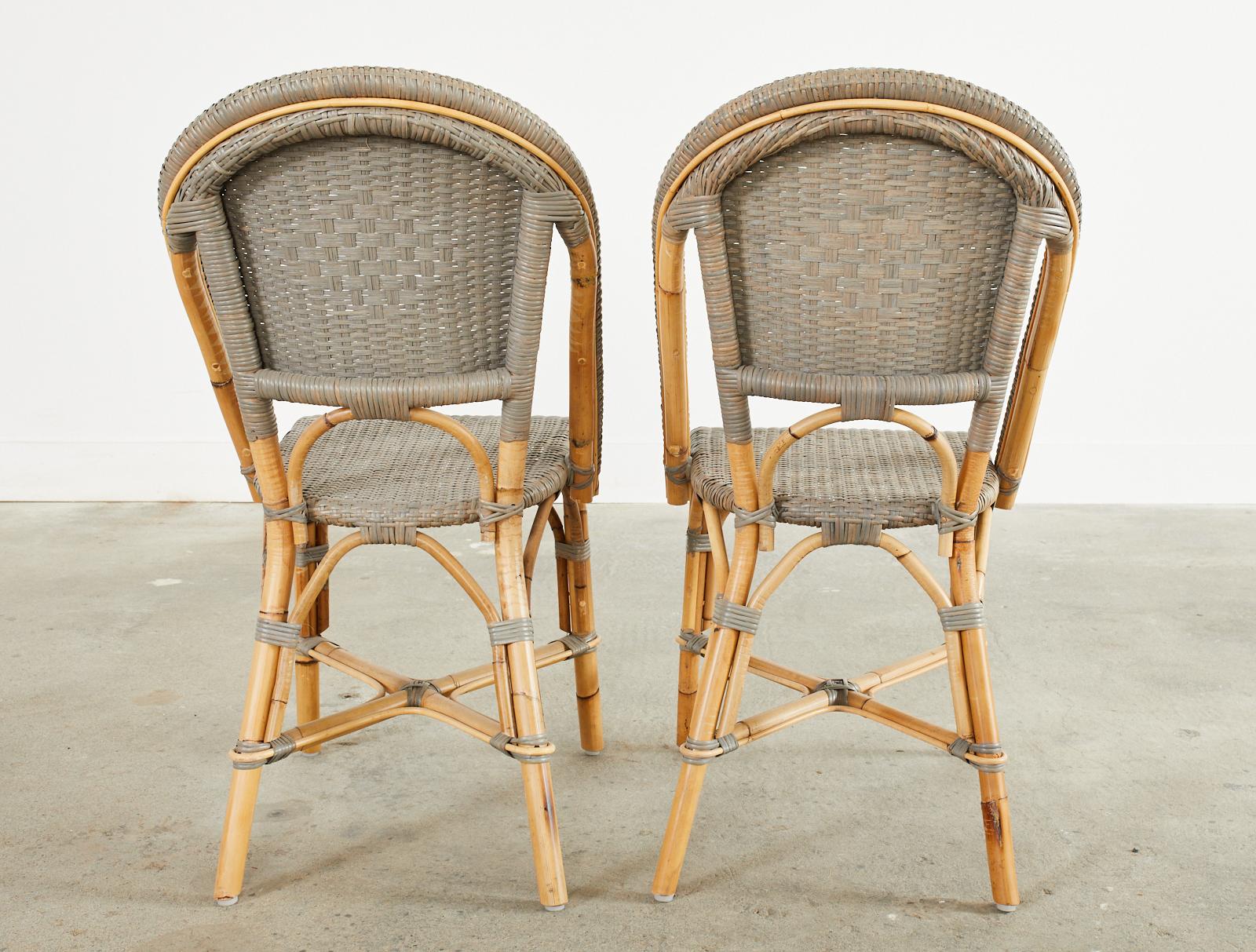 Set of Forty Serena and Lily Rattan Wicker Bistro Dining Chairs 1