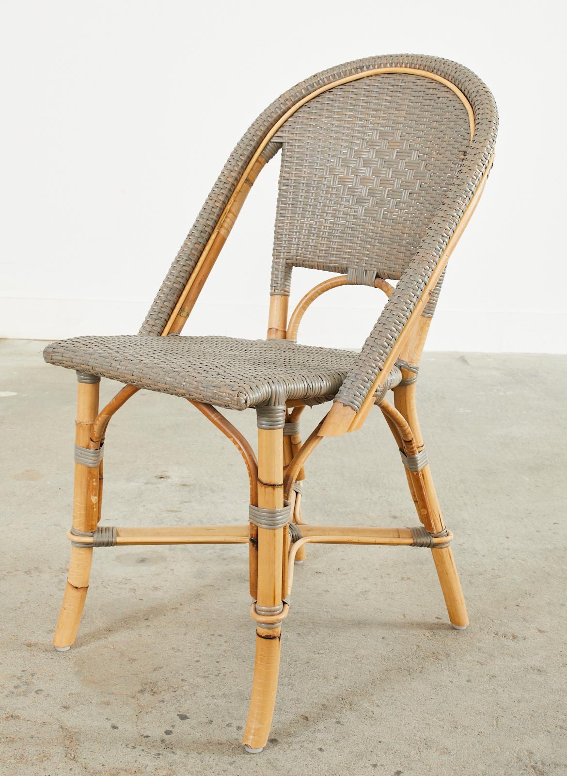 Set of Forty Serena and Lily Rattan Wicker Bistro Dining Chairs 2