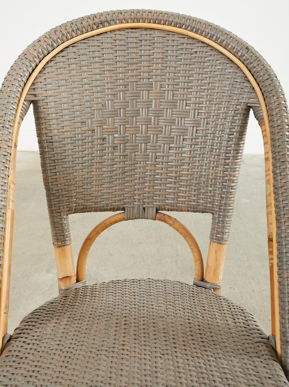 Set of Forty Serena and Lily Rattan Wicker Bistro Dining Chairs 8