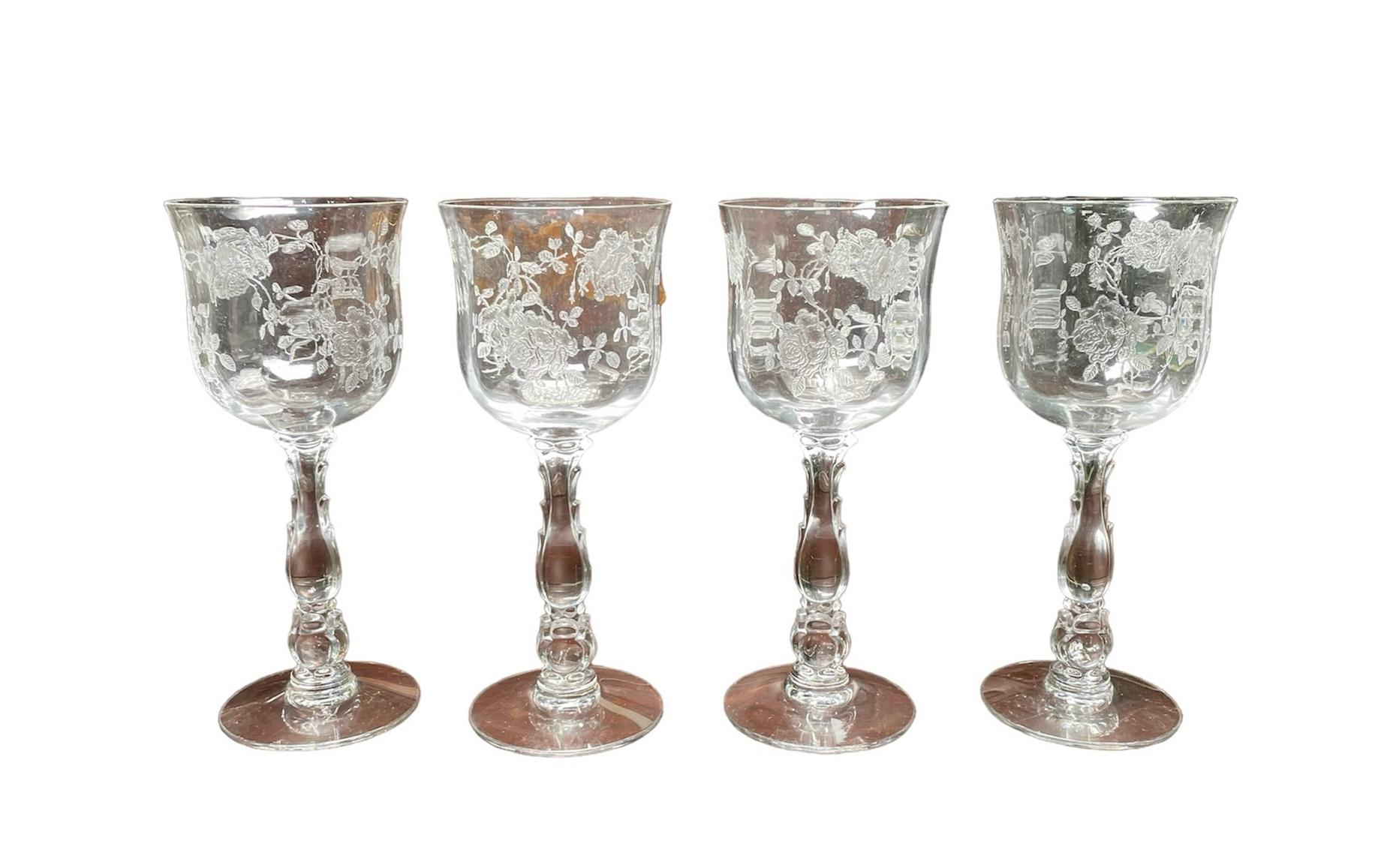 Set Of Fostoria Willowmare Pattern Glass For Sale 9