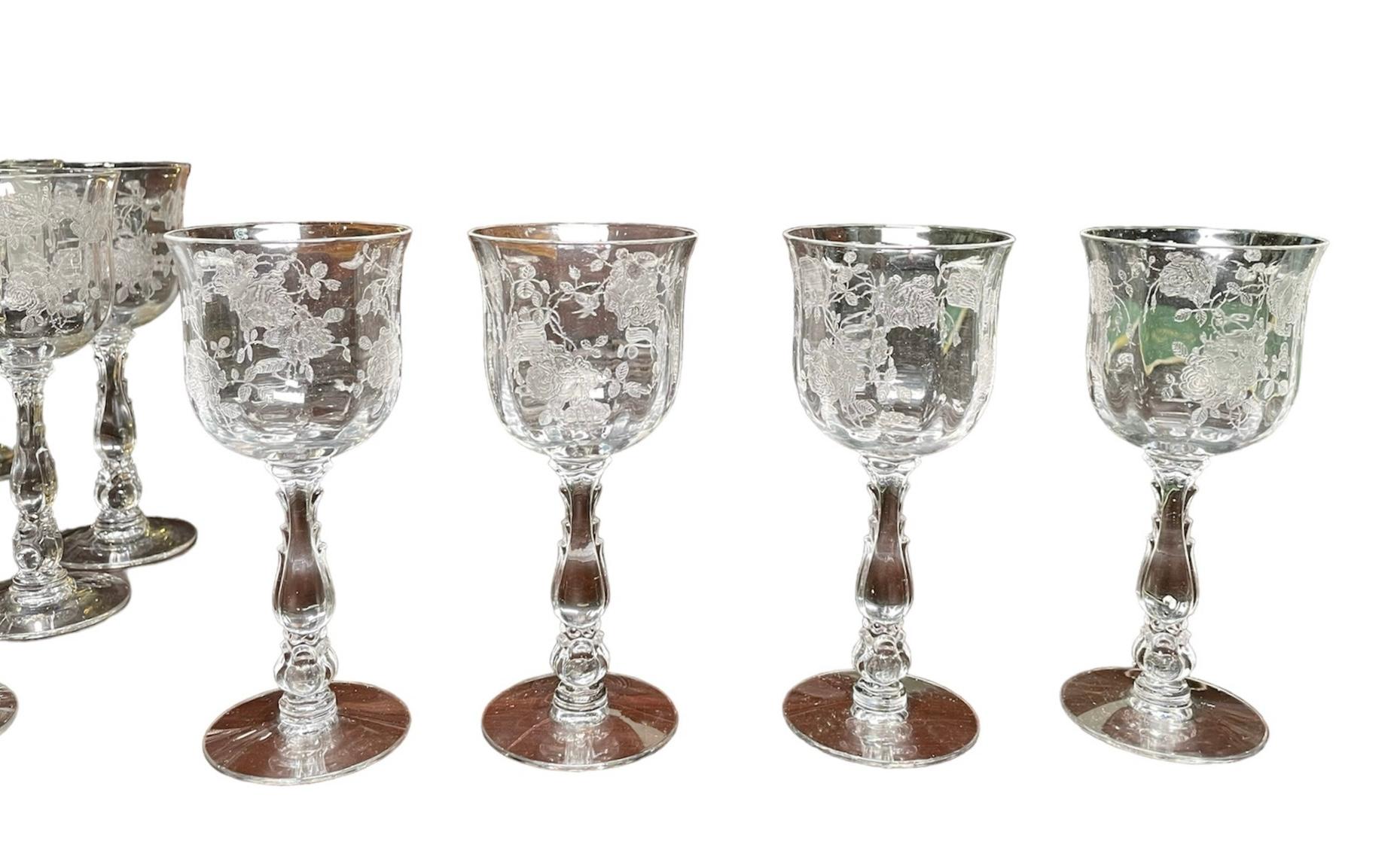 Set Of Fostoria Willowmare Pattern Glass For Sale 10