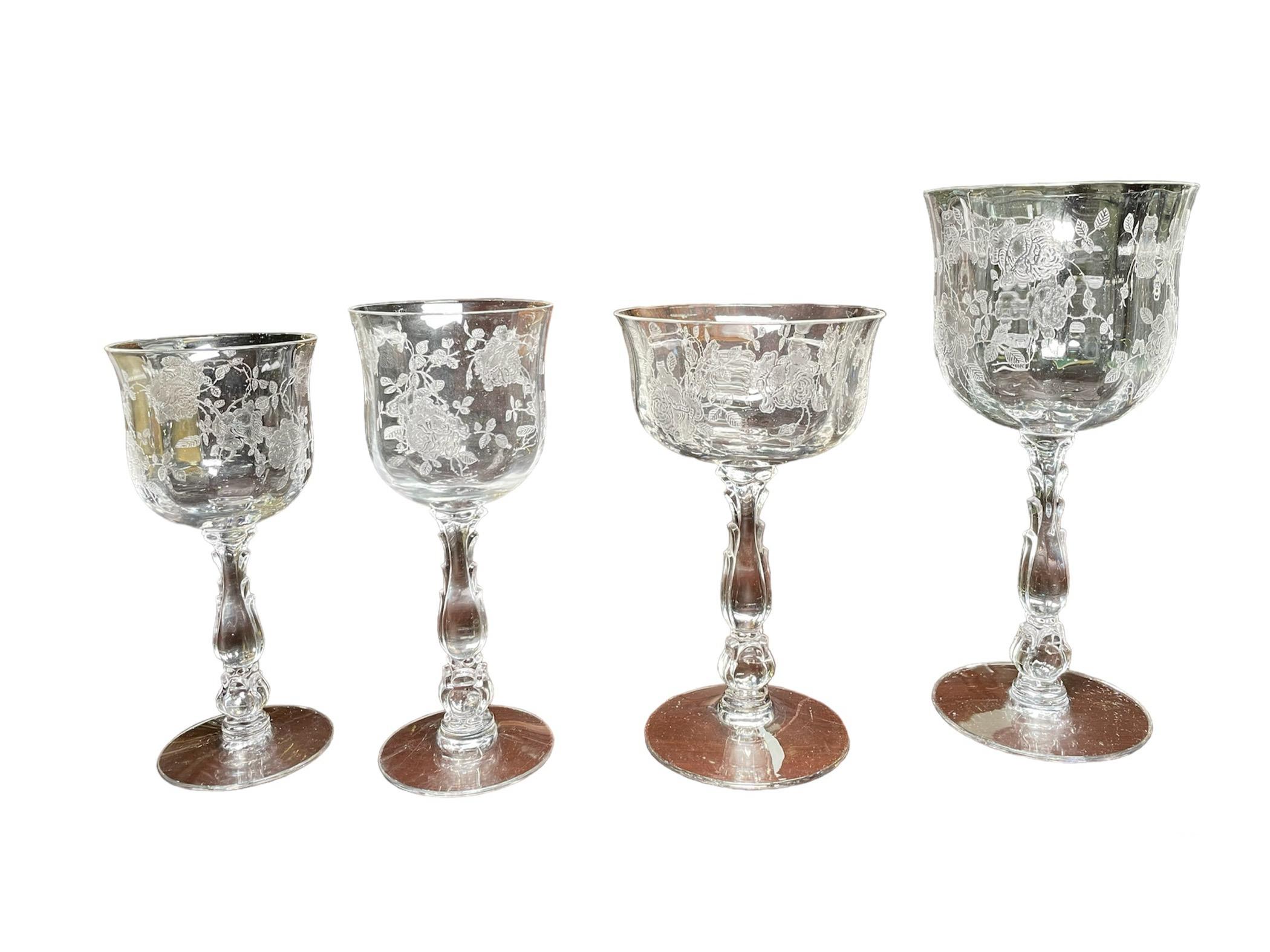 Set Of Fostoria Willowmare Pattern Glass For Sale 12
