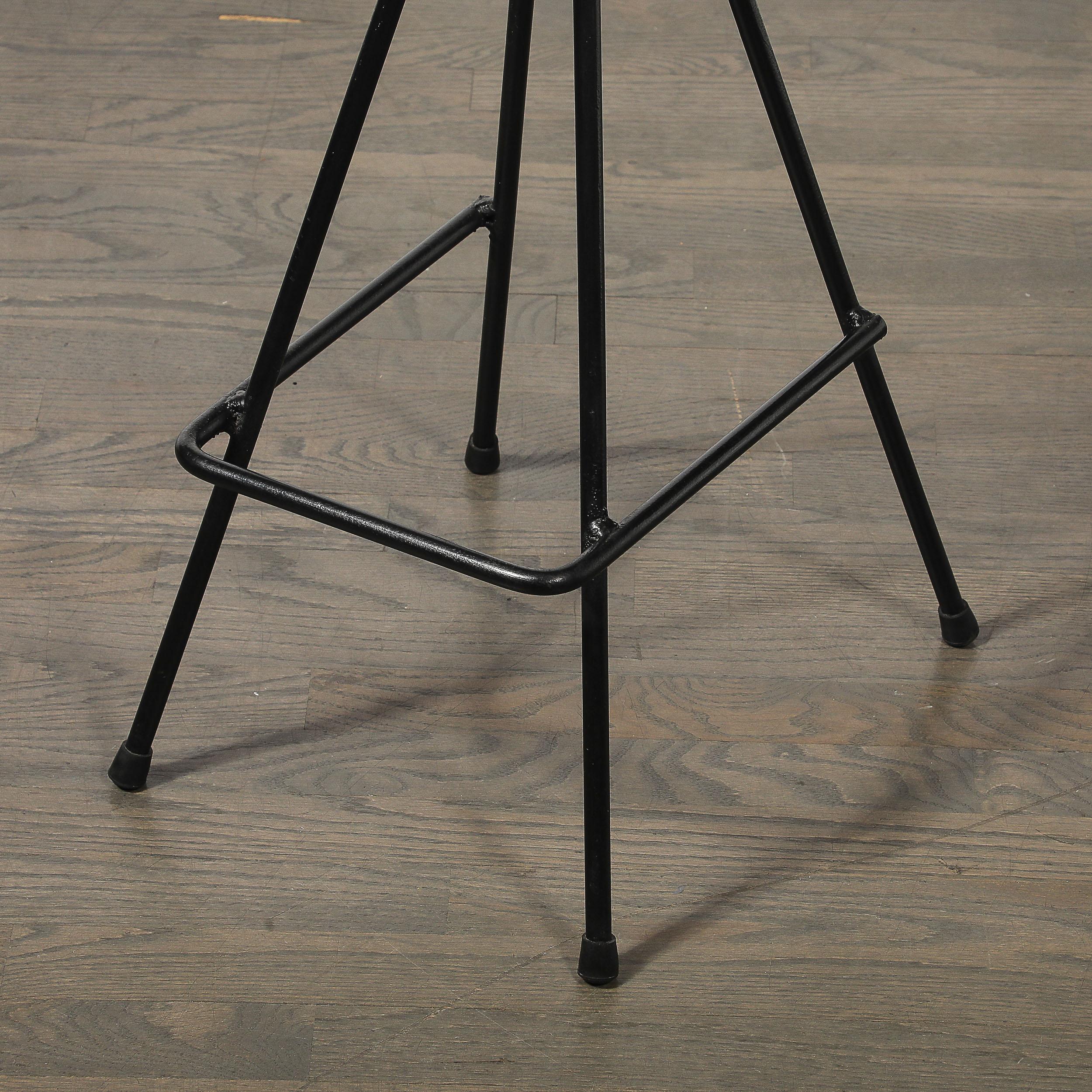 Juego de cuatro taburetes de bar #11 en piel HOLLY HUNT by Adrian Pearsall Metal en venta