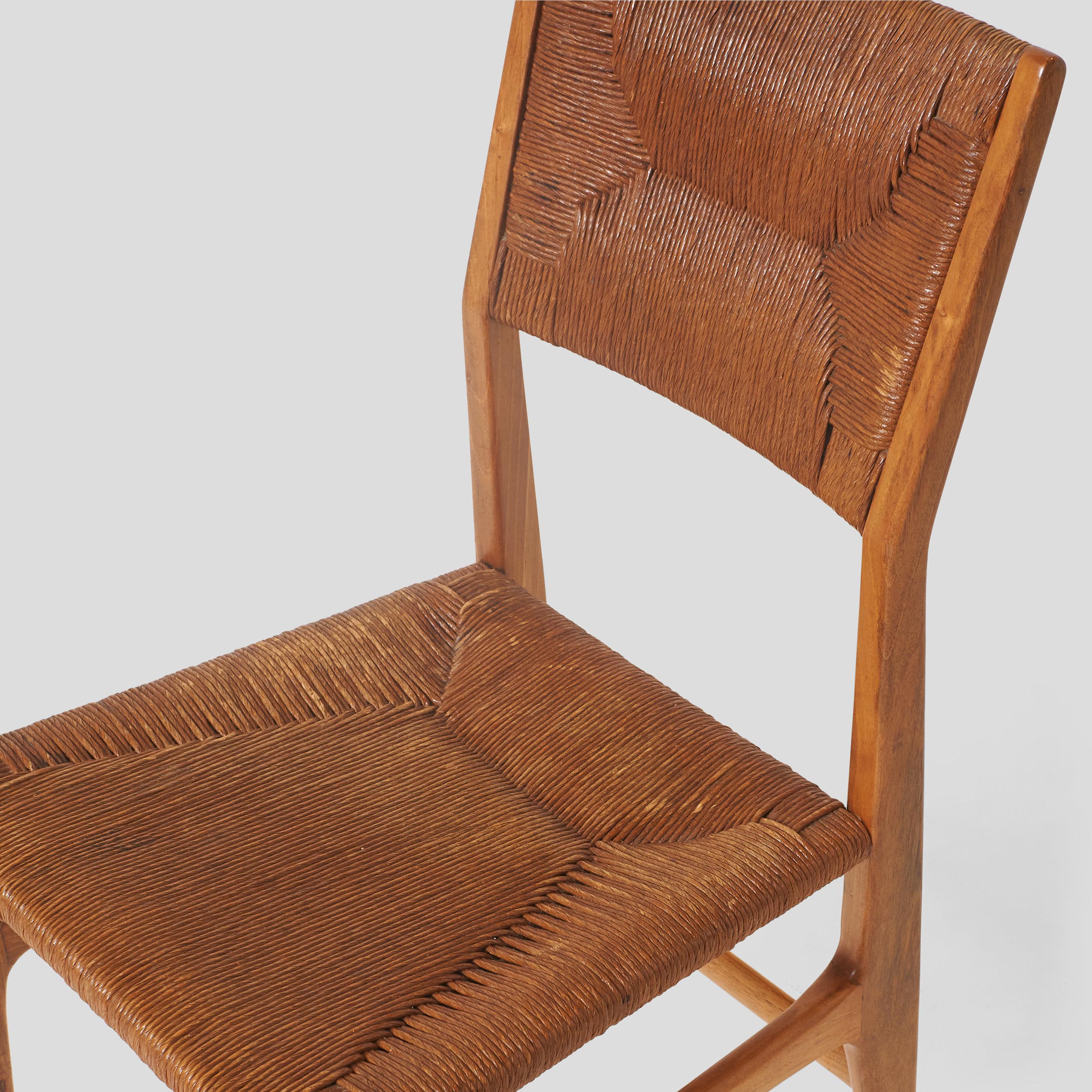 Rush Set of Four #116 Dining Chairs by Gio Ponti For Sale