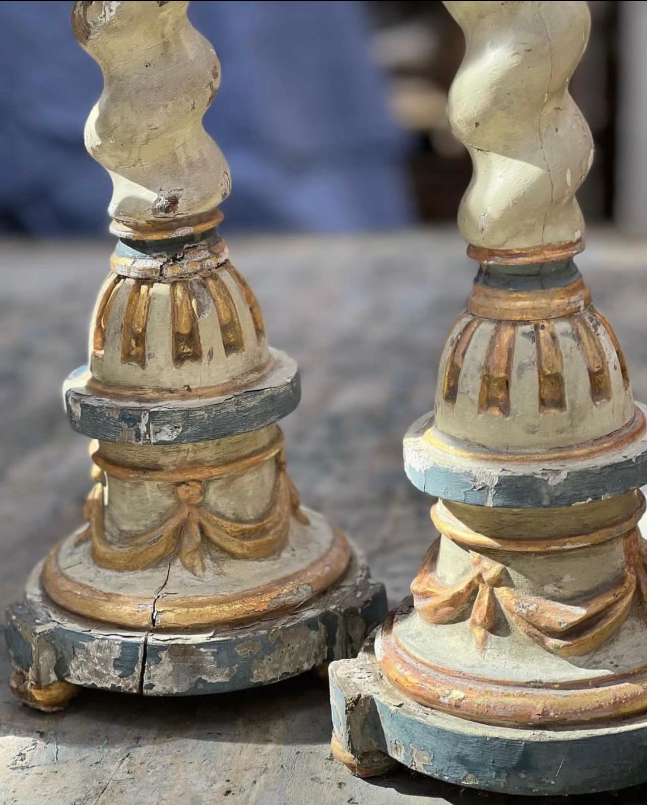 18th Century and Earlier Set of Four 17th Century Portuguese Candlesticks For Sale