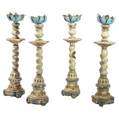 Antique Set of Four 17th Century Portuguese Candlesticks