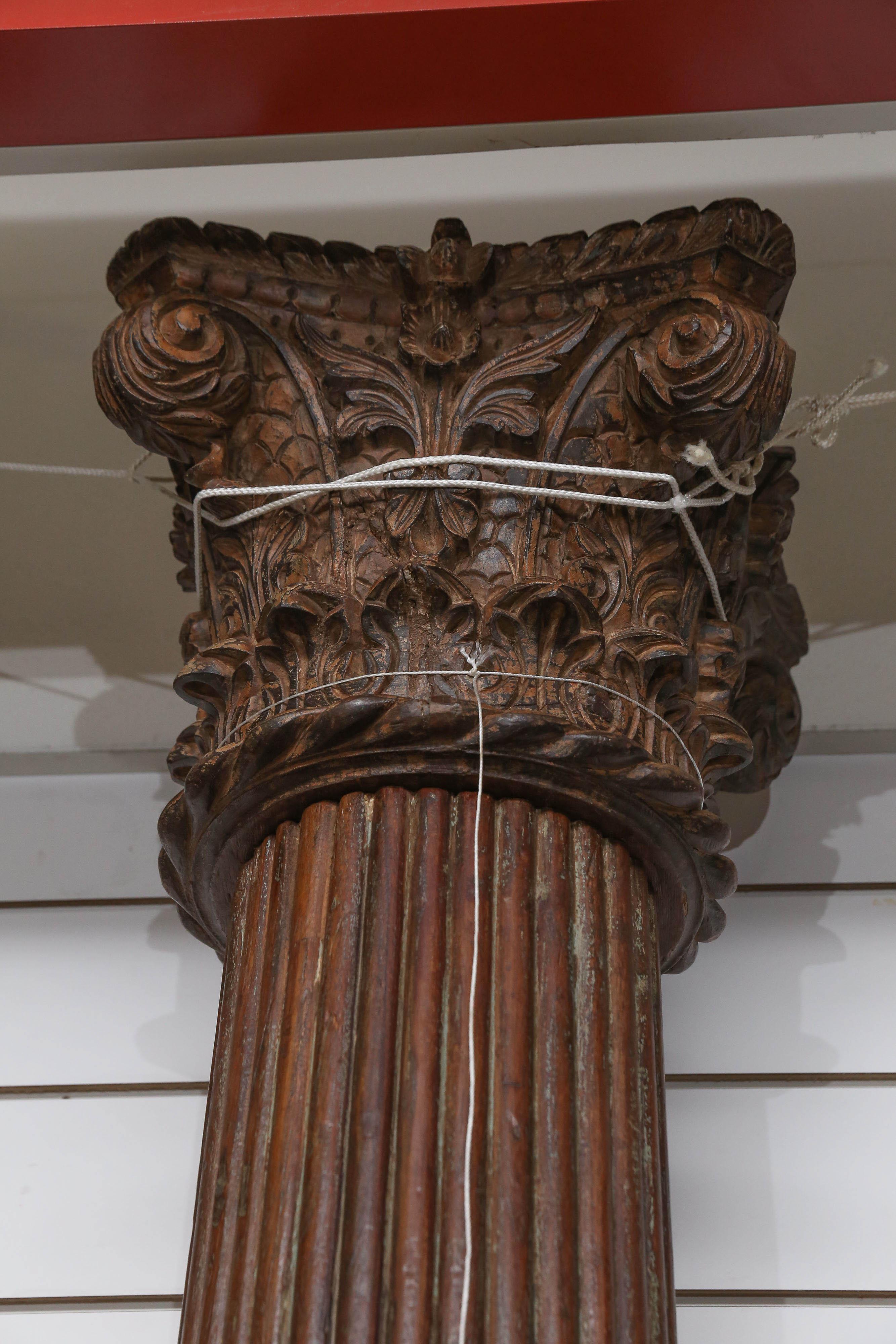 Anglo Raj Set of Four 1820s Monumental Load Bearing Columns from an Old Mansion from Goa. For Sale