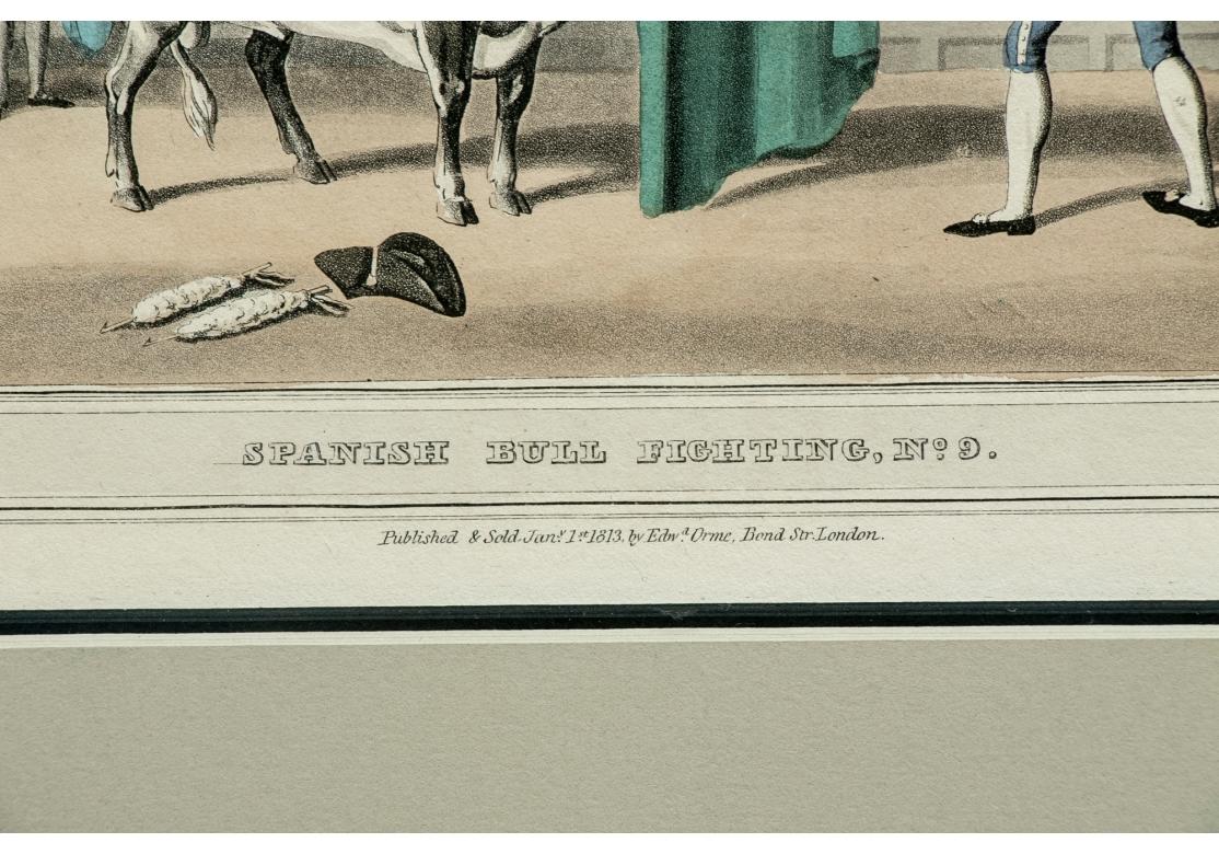 Satz von vier Farbdrucken des spanischen Stierkampfes von 1830 im Angebot 3