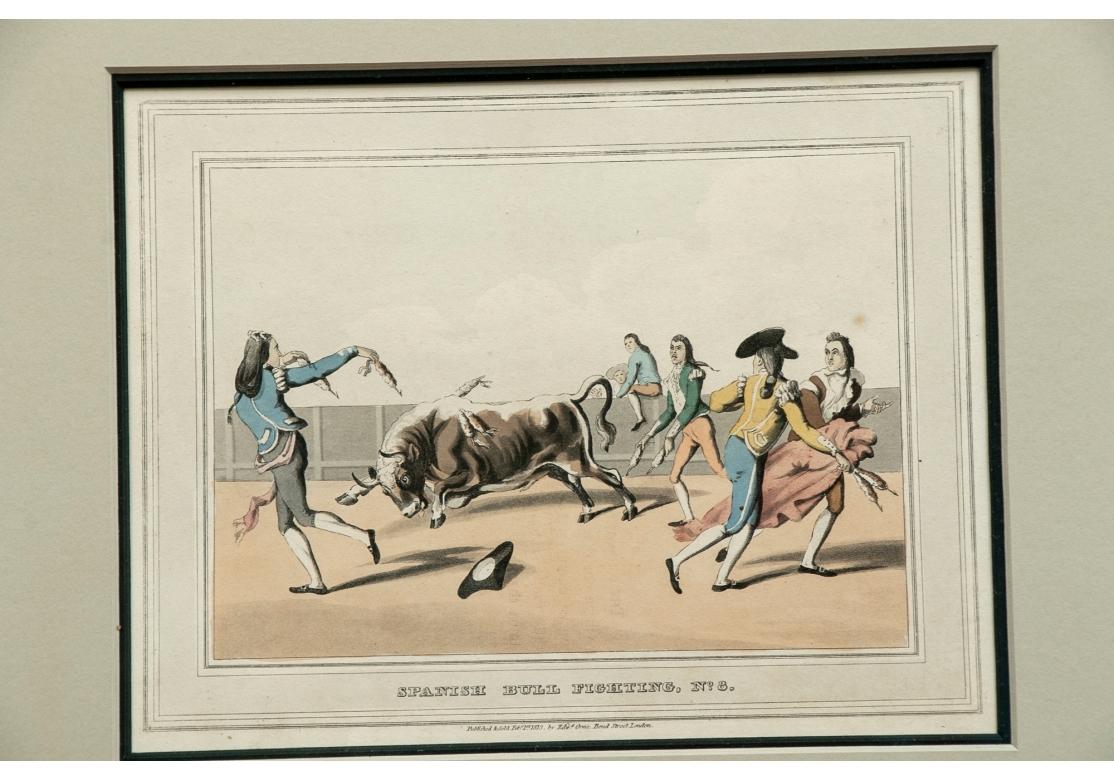 Satz von vier Farbdrucken des spanischen Stierkampfes von 1830 im Angebot 4