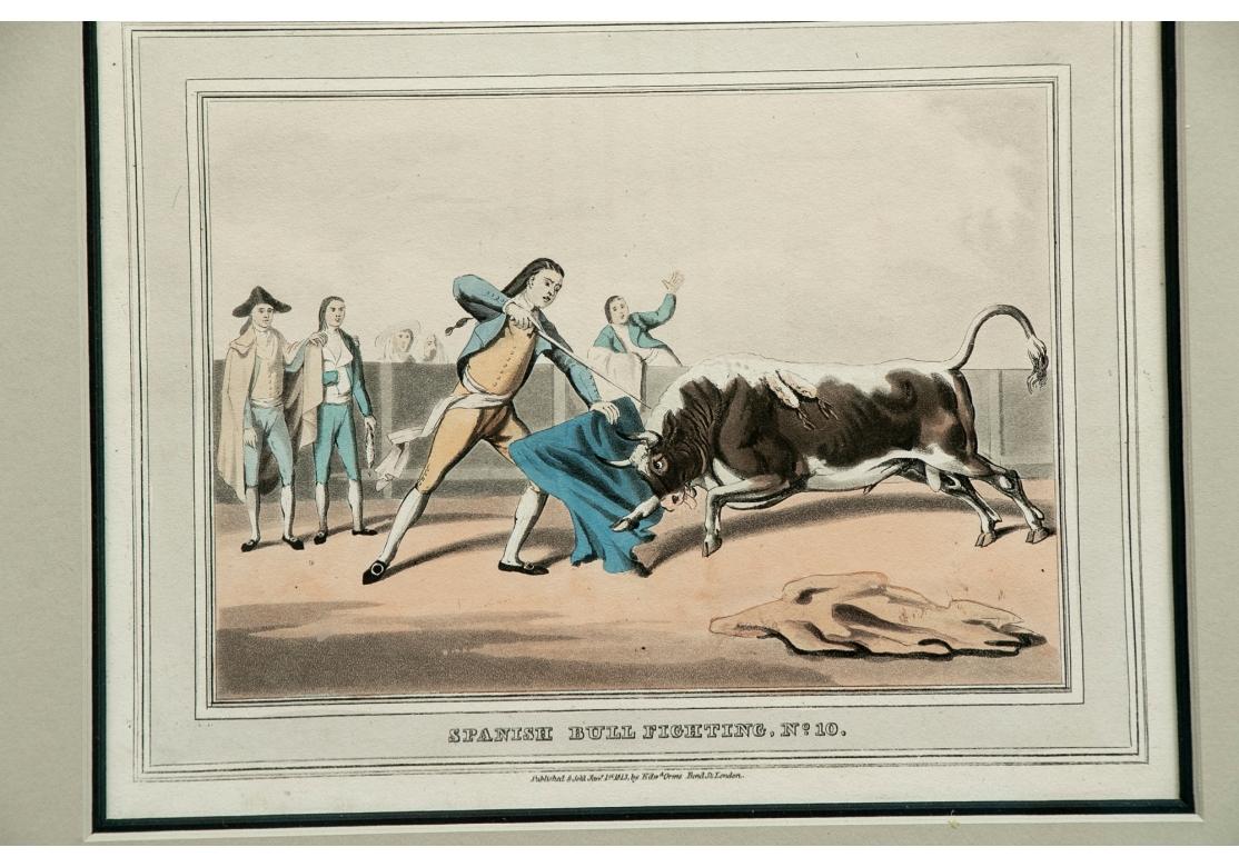 Satz von vier Farbdrucken des spanischen Stierkampfes von 1830 im Angebot 6