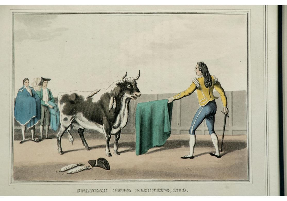 Satz von vier Farbdrucken des spanischen Stierkampfes von 1830 im Angebot 9