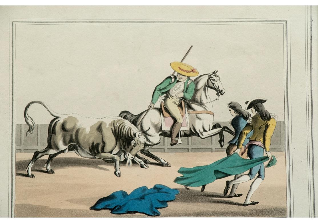 Satz von vier Farbdrucken des spanischen Stierkampfes von 1830 (Englisch) im Angebot