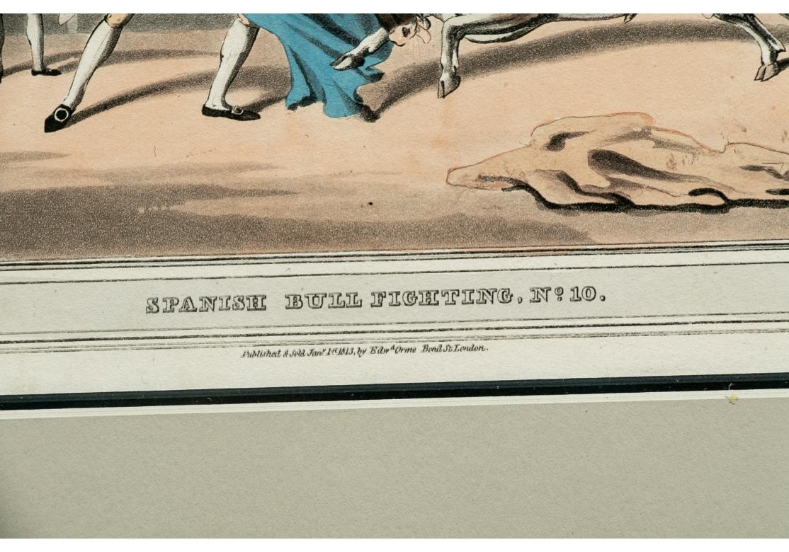 Satz von vier Farbdrucken des spanischen Stierkampfes von 1830 im Zustand „Relativ gut“ im Angebot in Bridgeport, CT