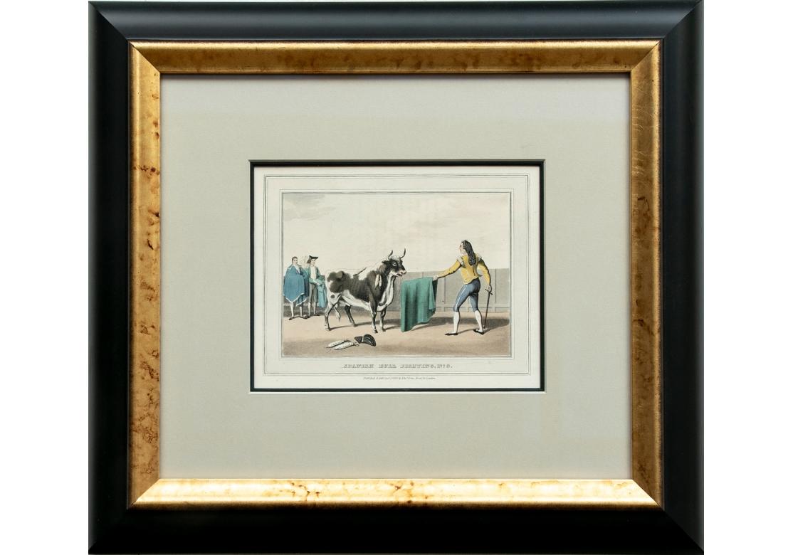 Satz von vier Farbdrucken des spanischen Stierkampfes von 1830 im Angebot 2