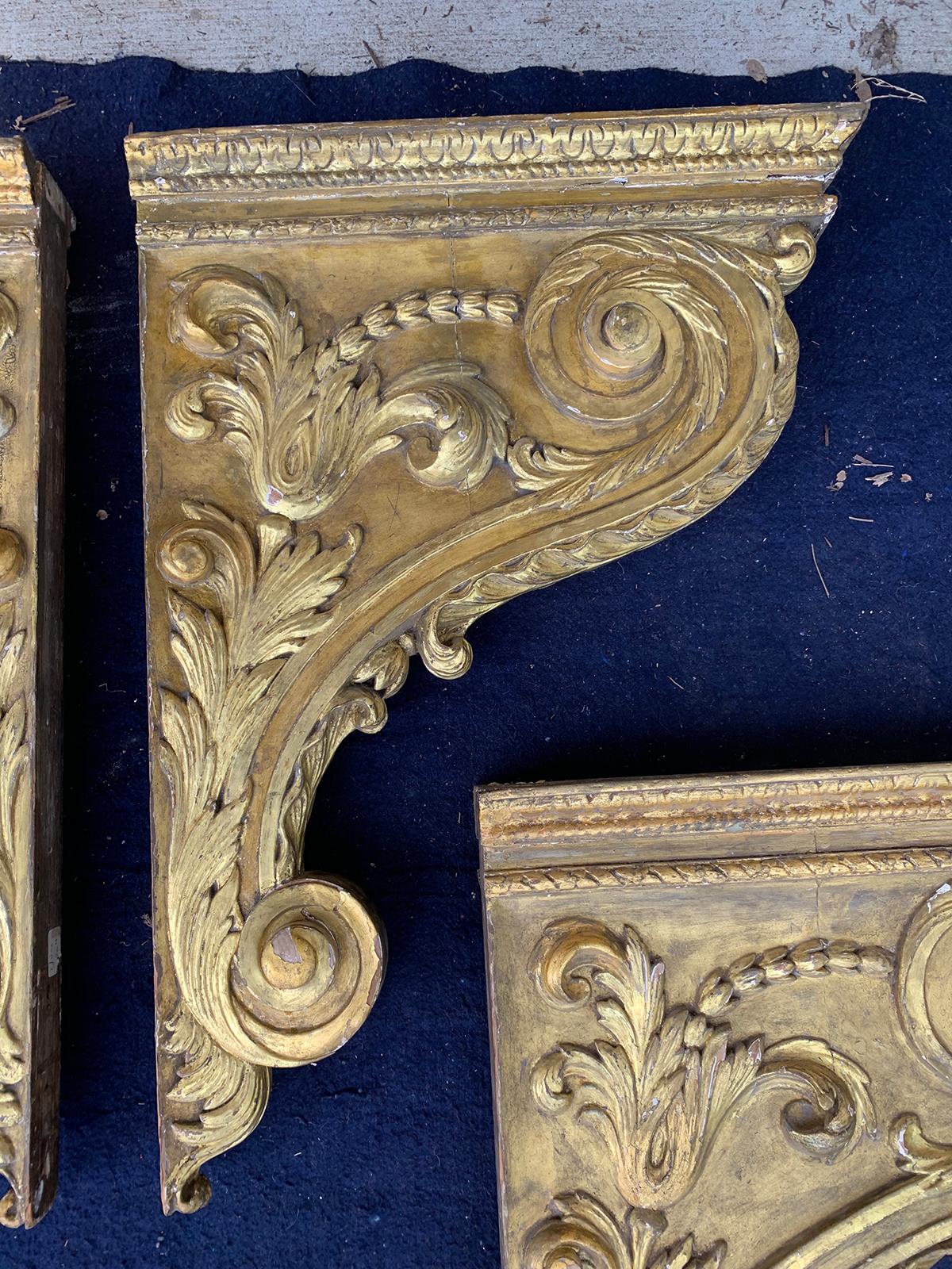 Set of Four 18th Century French Giltwood Corbels / Brackets 11