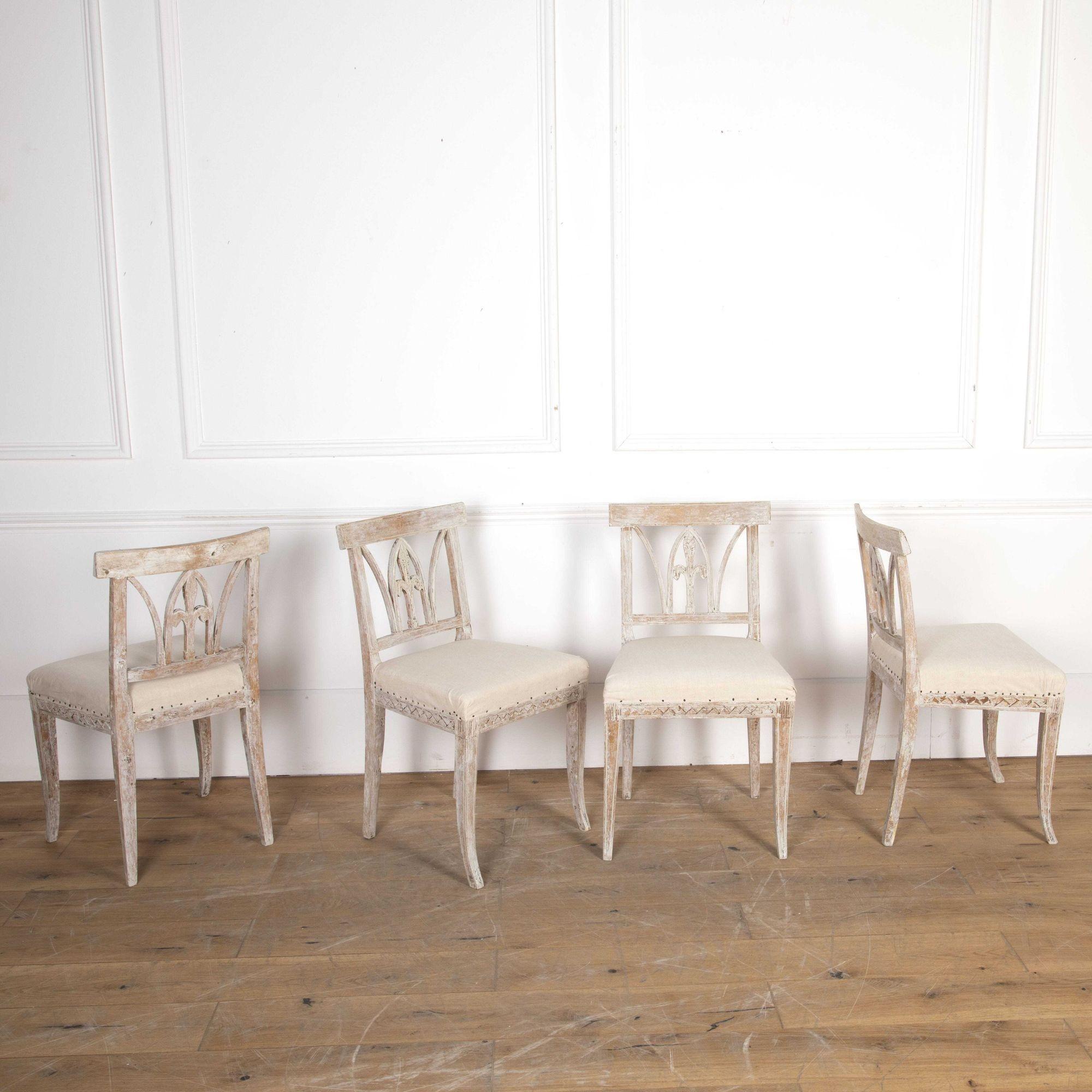Set of Four 18th Century Gustavian Dining Chairs 2
