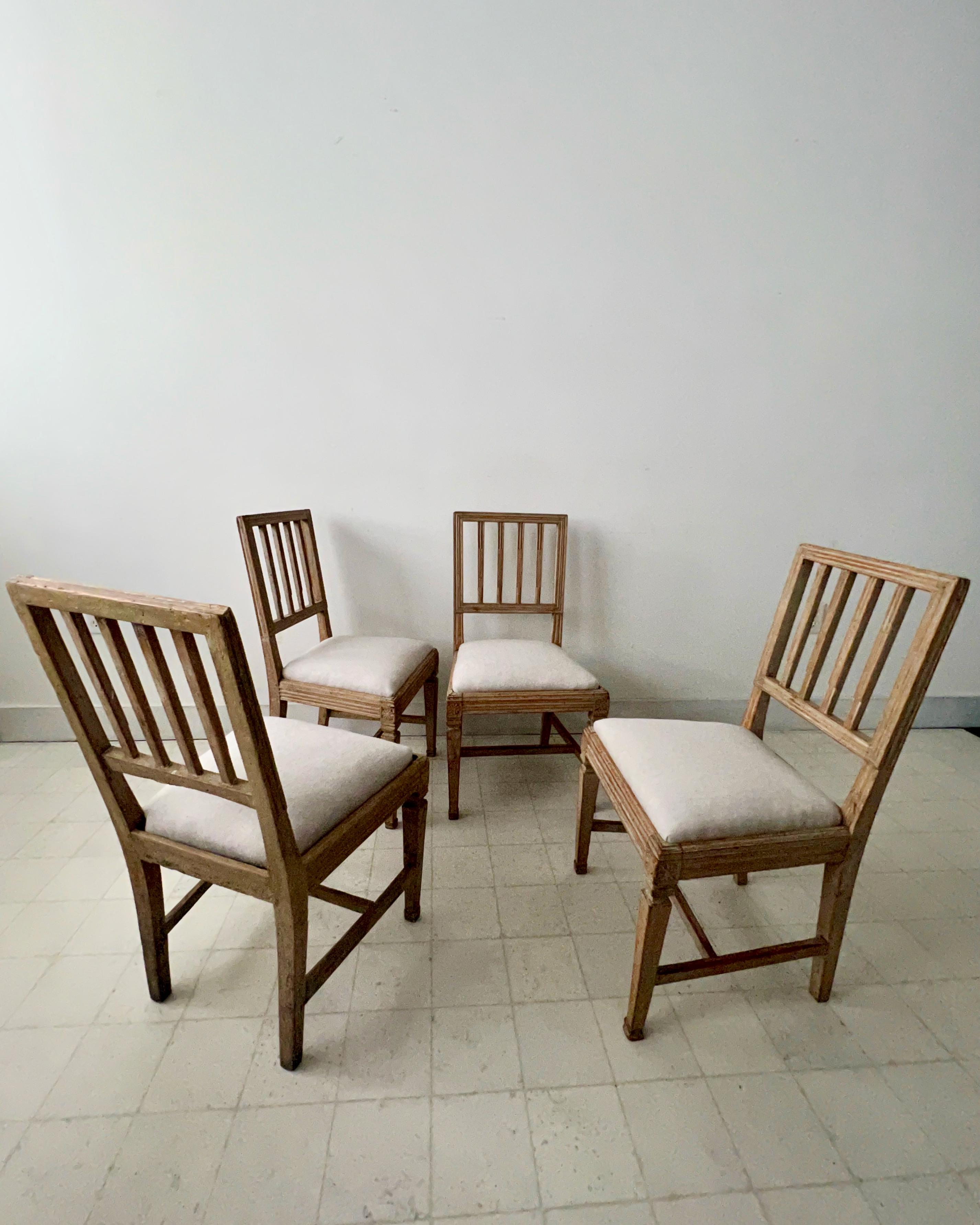 Swedish Set of Four 18th Century Gustavian Period Chairs For Sale