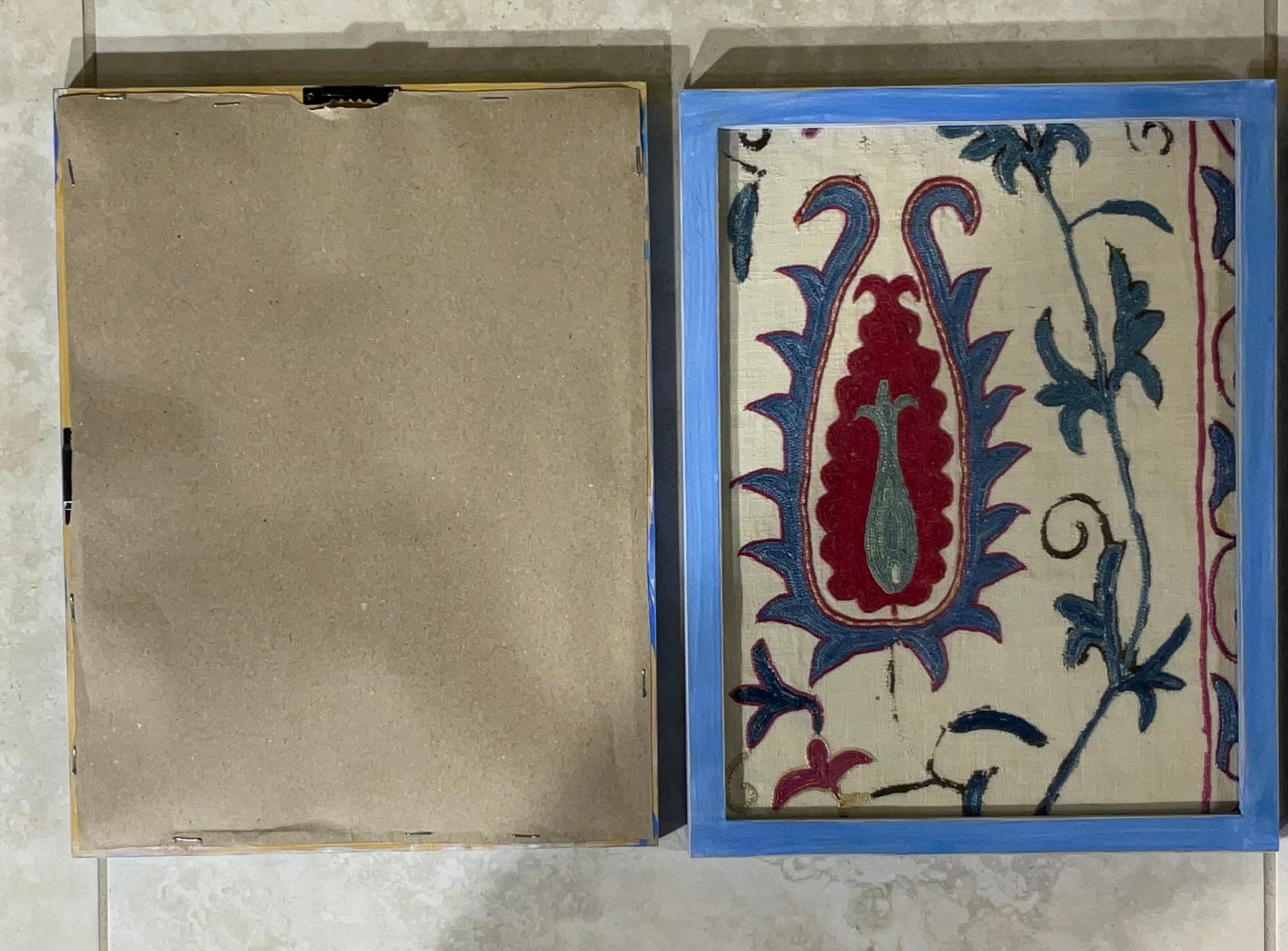 Set Of Four 19 Century Antique Silk And Cotton Suzani Wall Hanging For Sale 6