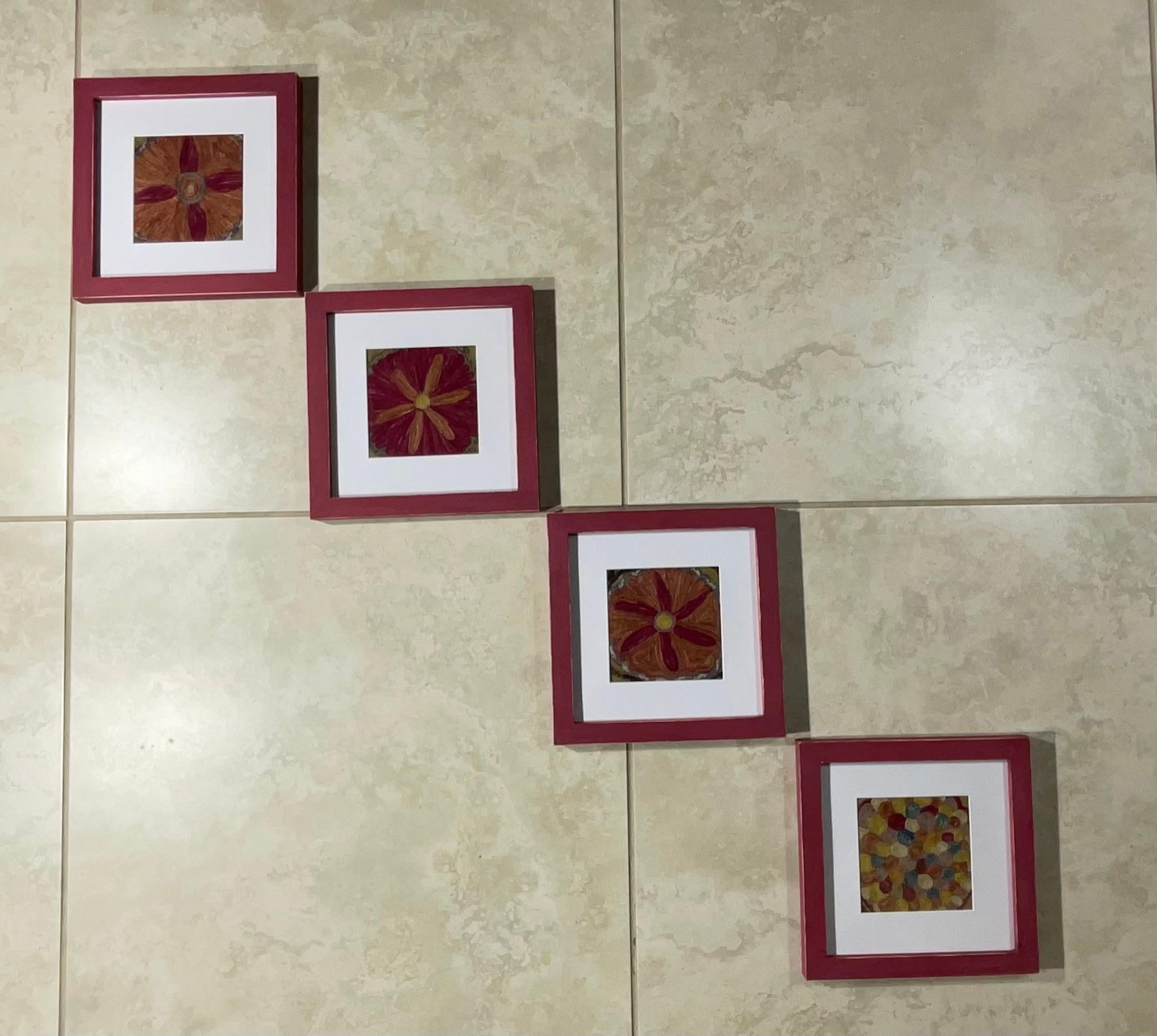 Set Of Four 19 Century Antique Silk Suzani Wall Hanging For Sale 3
