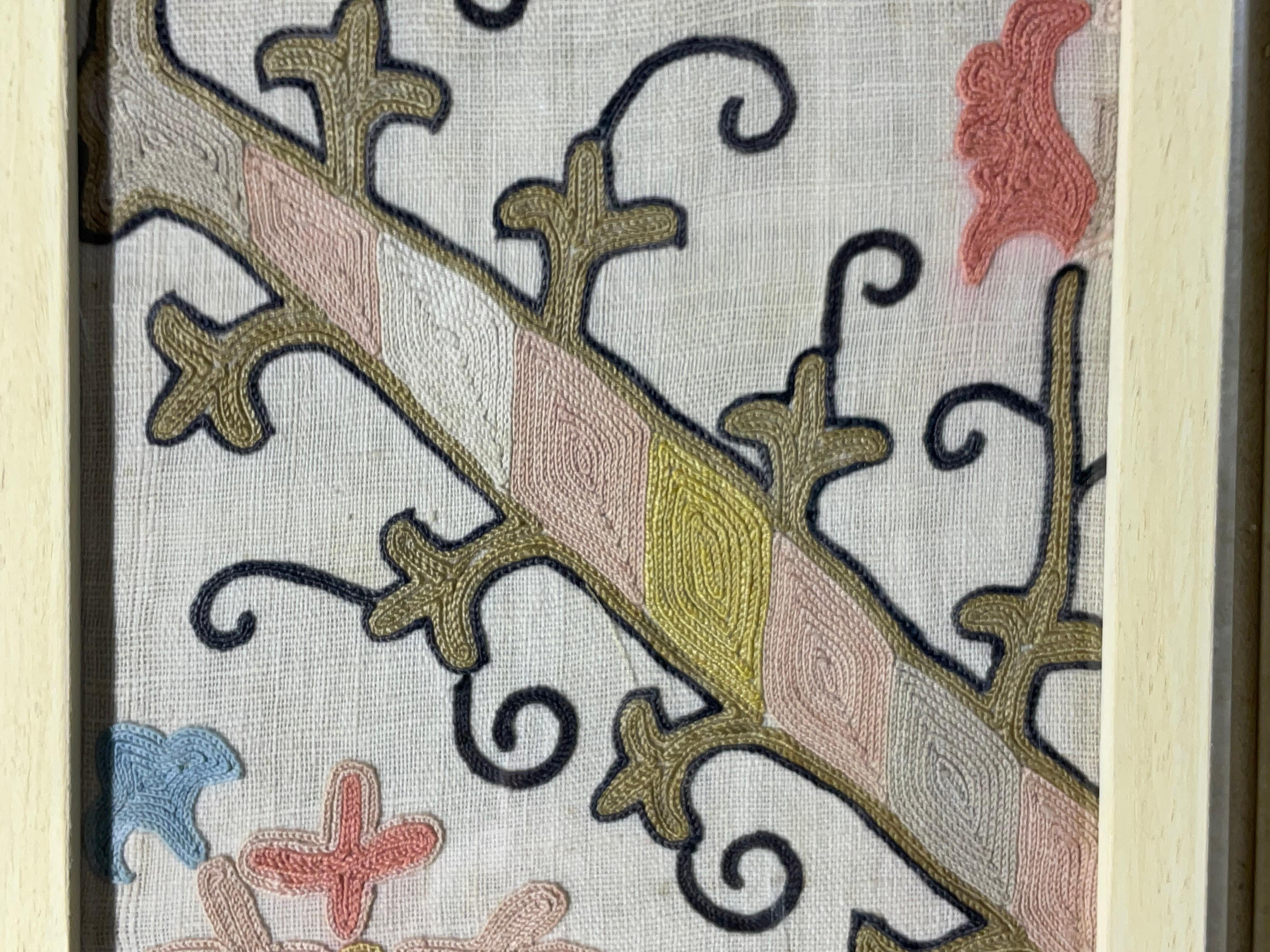 Set Of Four 19 Century Antique Silk Suzani Wall Hanging For Sale 3