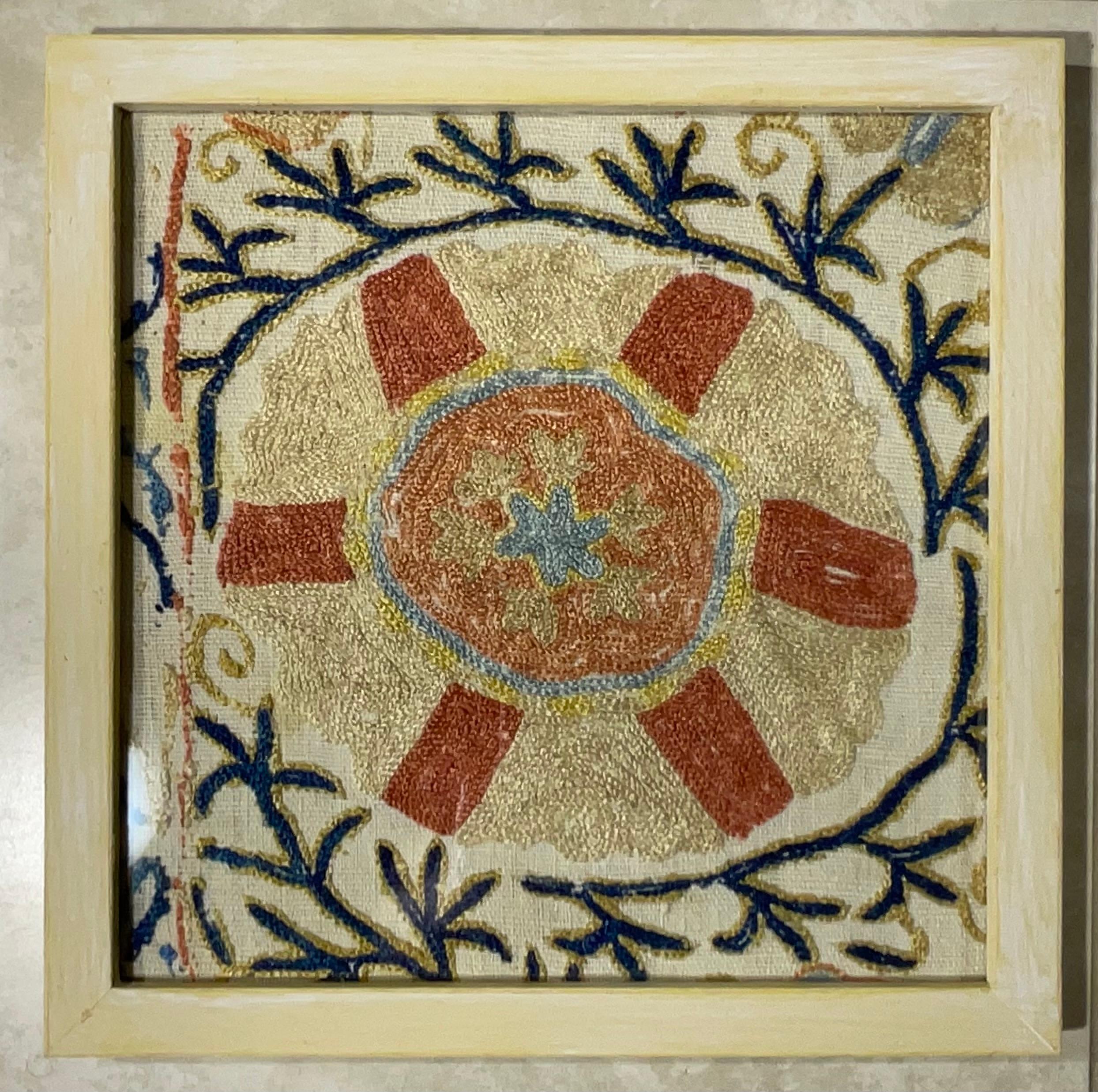 Set Of Four 19 Century Antique Silk Suzani Wall Hanging For Sale 10