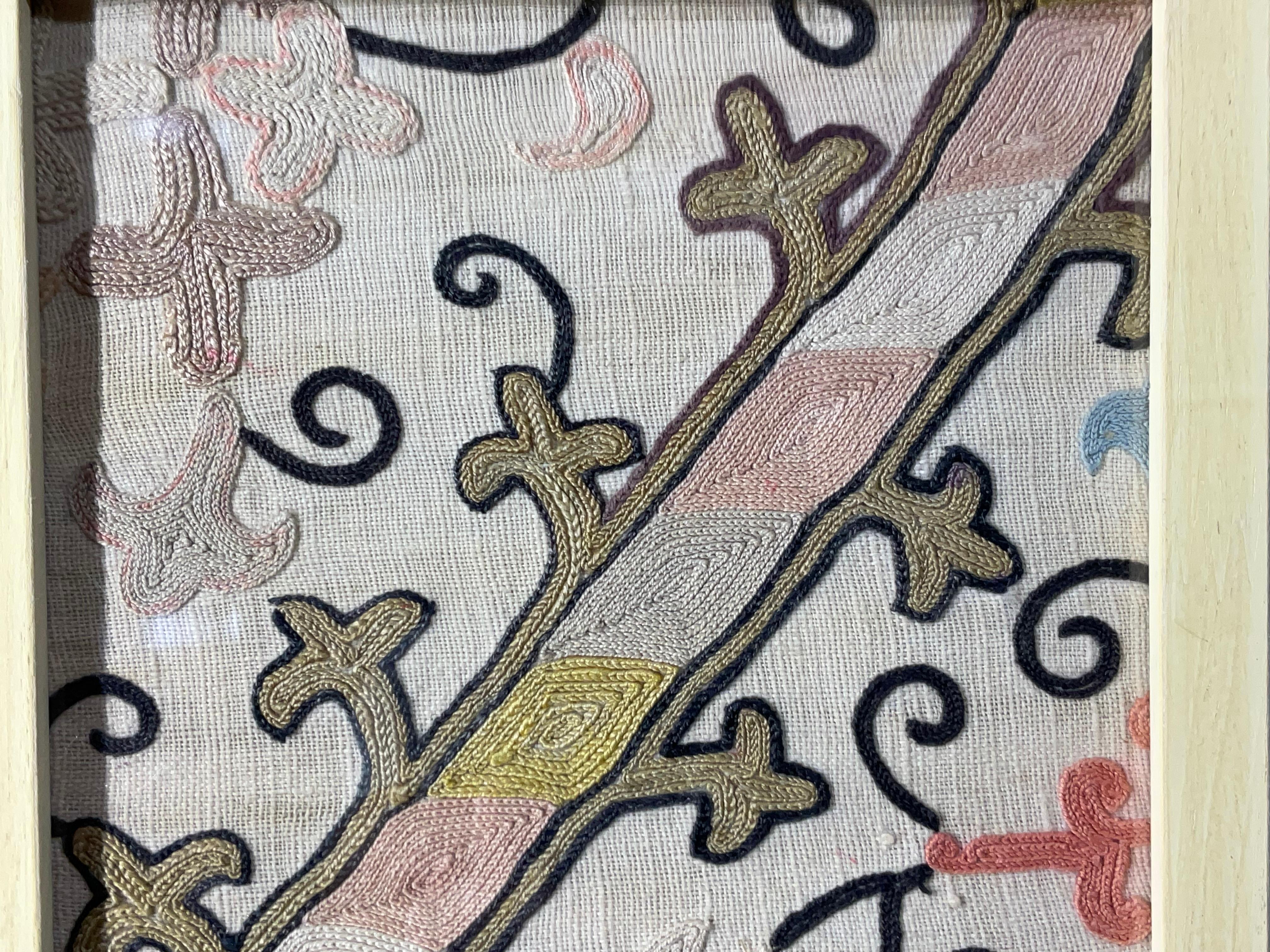 Cotton Set Of Four 19 Century Antique Silk Suzani Wall Hanging For Sale