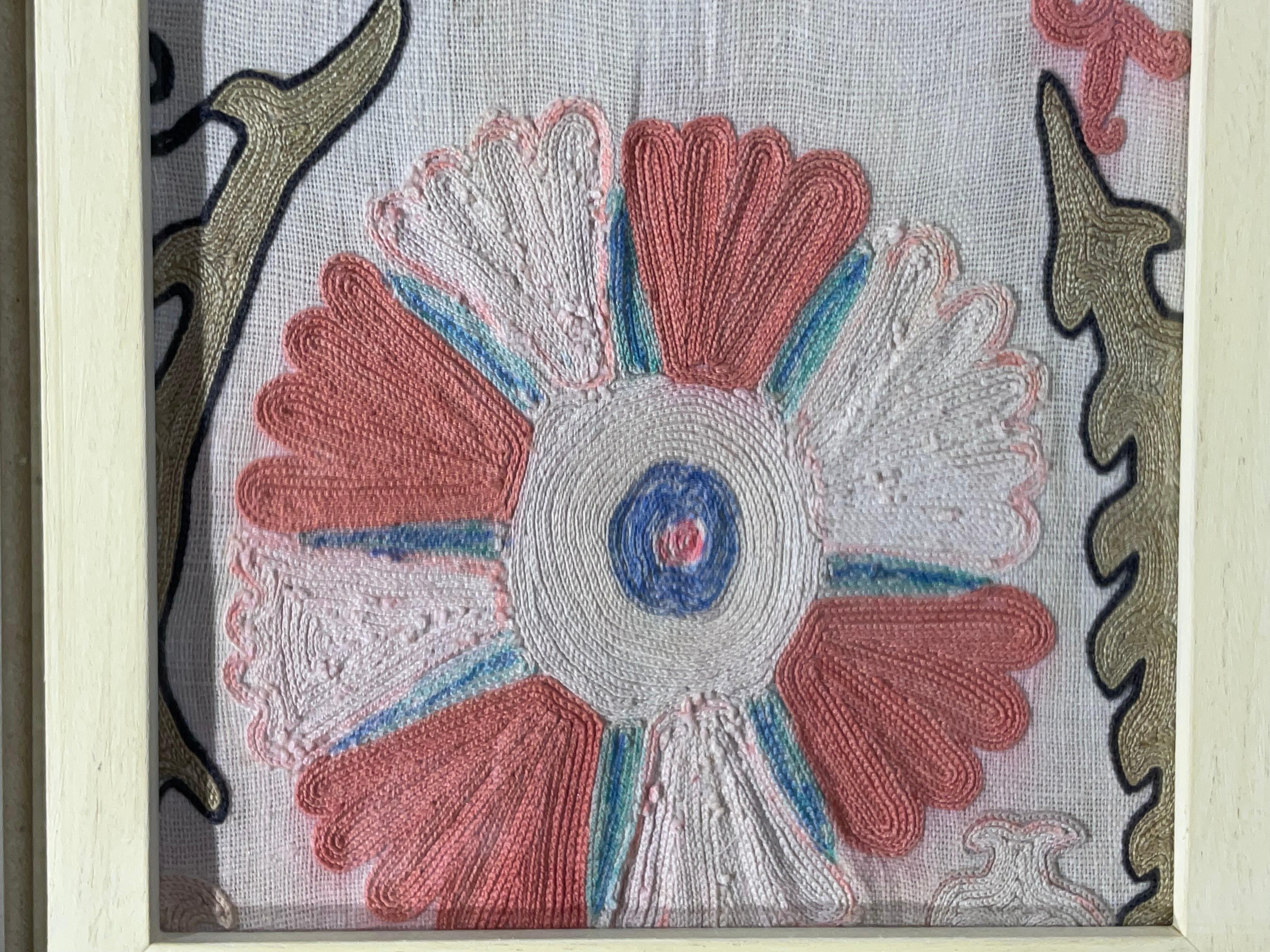 Set Of Four 19 Century Antique Silk Suzani Wall Hanging For Sale 2