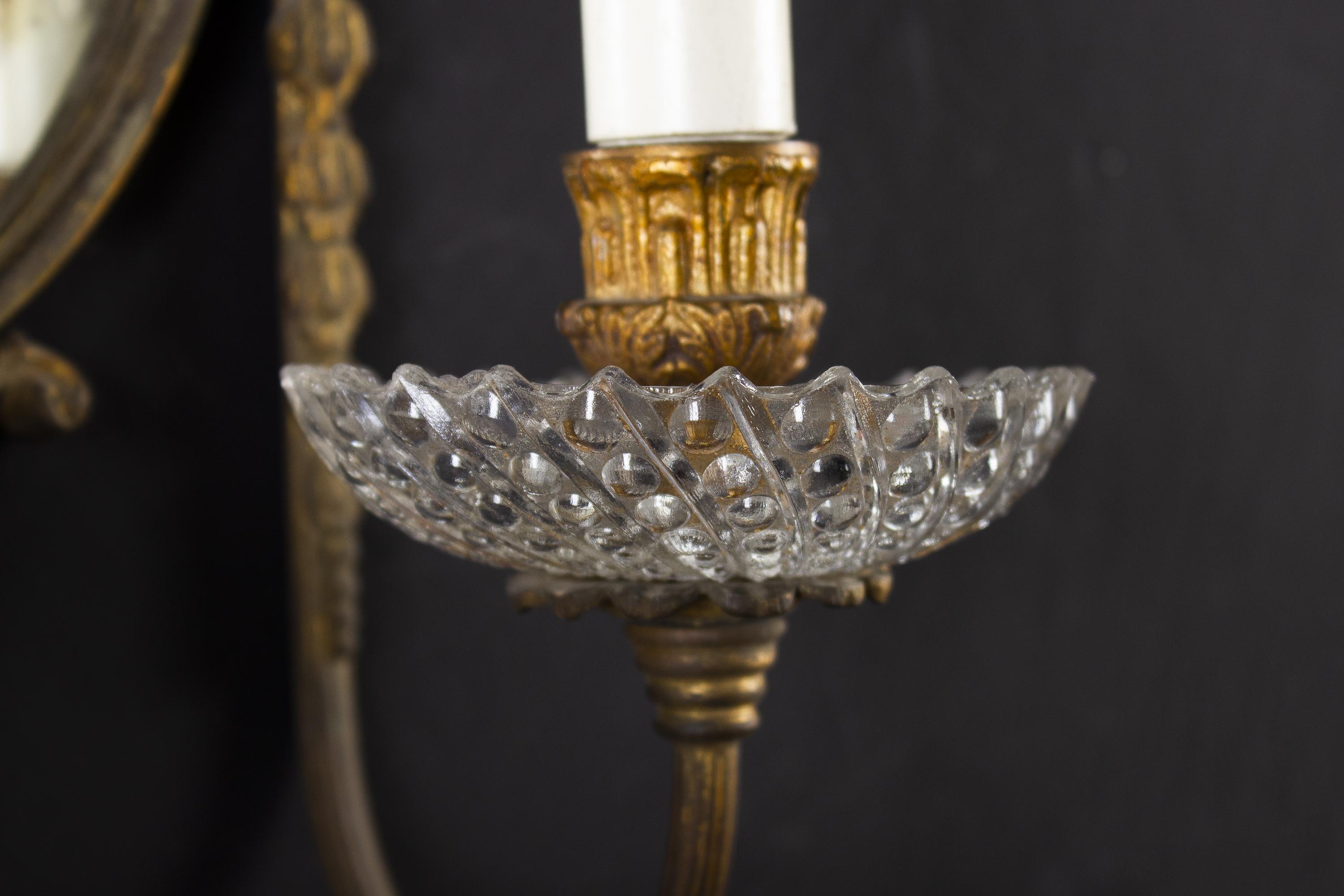 Set of Four 19th Century Delicious Gilt Bronze Two-Light Mirror Wall Sconces In Good Condition In Rome, IT
