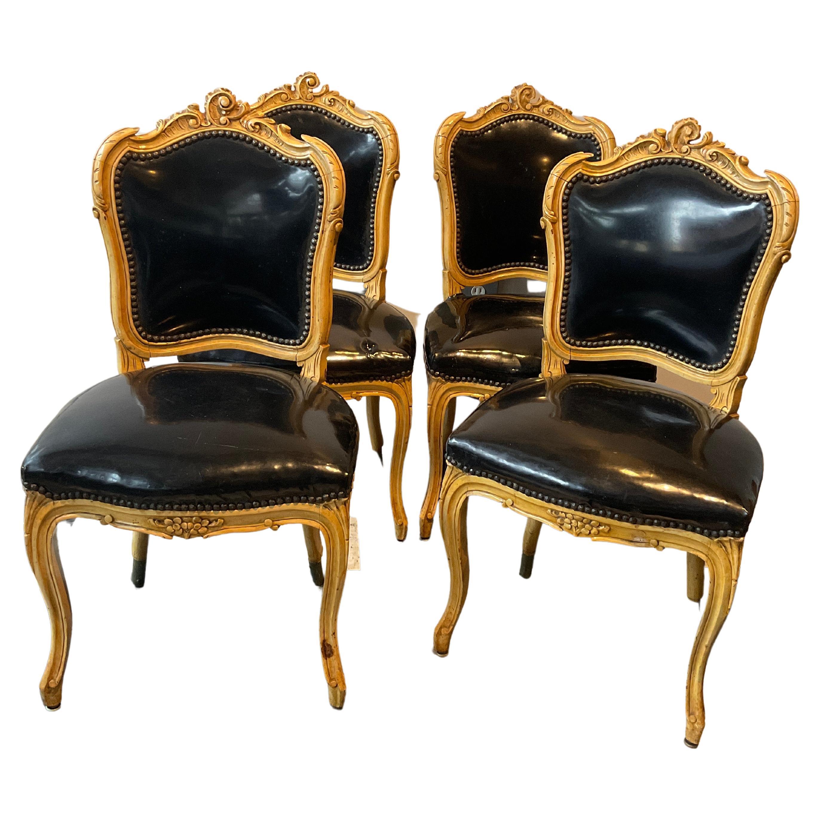 Set of Four French Neoclassical Side Chairs at 1stDibs french