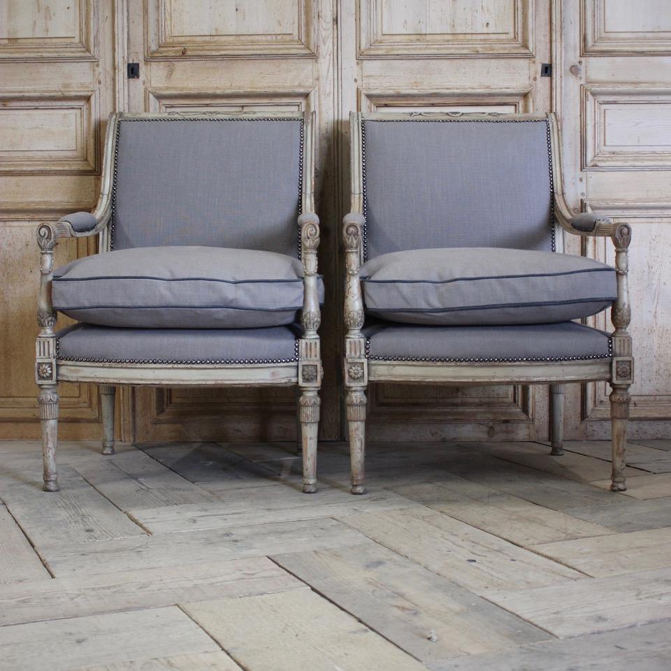 Set of Four 1920s French Painted Armchairs 4