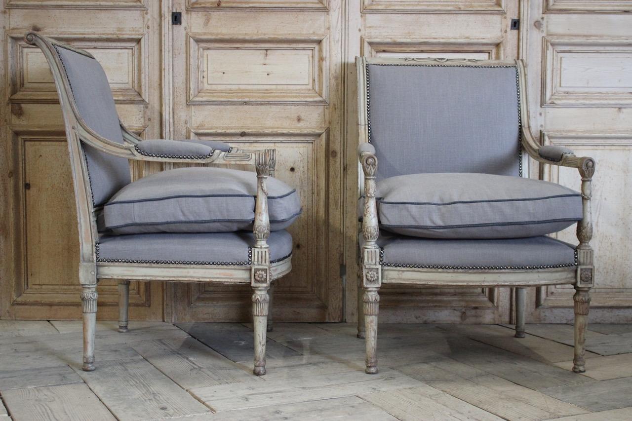 Set of Four 1920s French Painted Armchairs (Empire)