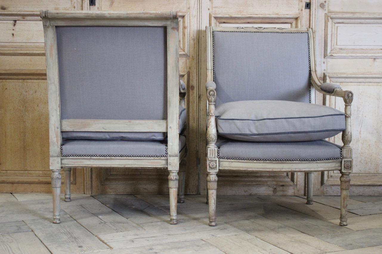 Set of Four 1920s French Painted Armchairs im Zustand „Gut“ in Gloucestershire, GB
