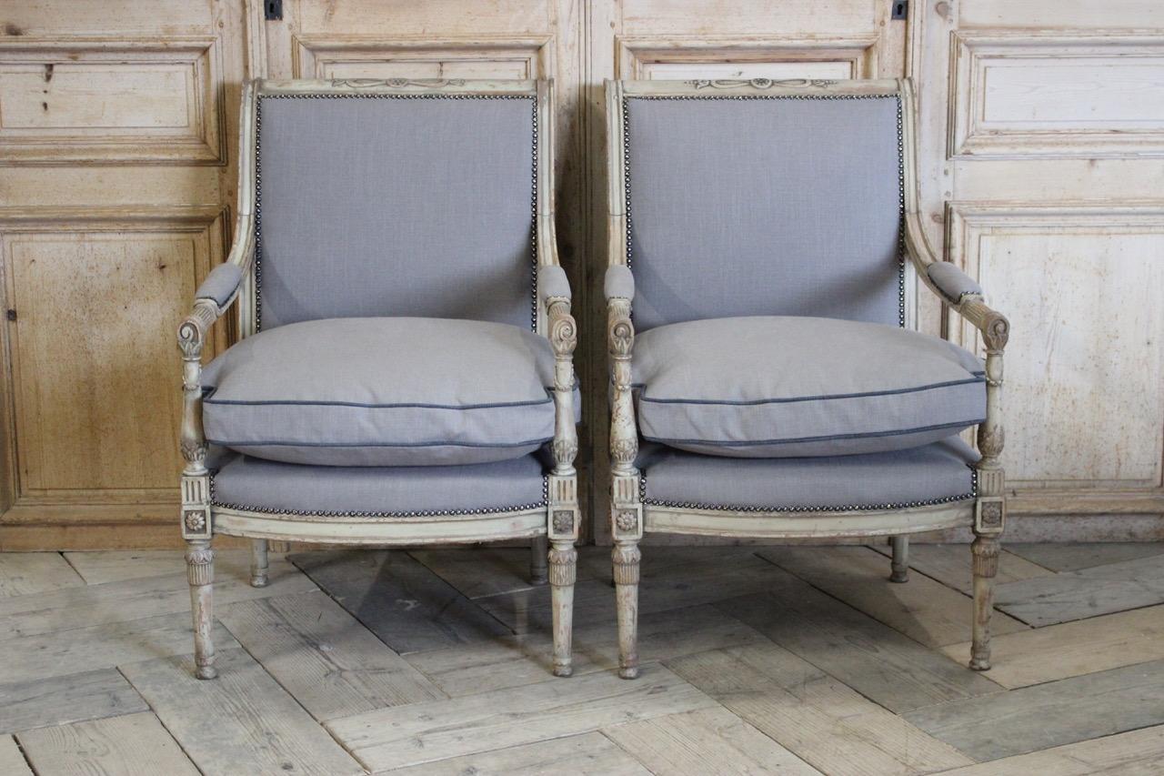 Set of Four 1920s French Painted Armchairs 1