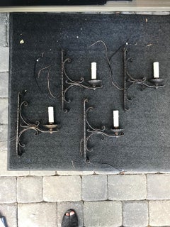 Set of Four 1920s Iron Sconces