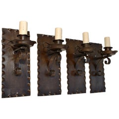 Set of Four 1920s Rustic Sconces