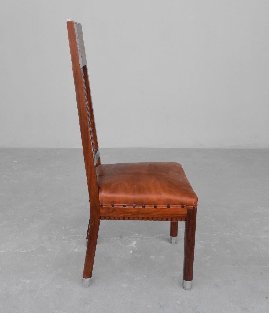 Français Ensemble de quatre chaises Art Déco en bois de rose des années 1930 en vente