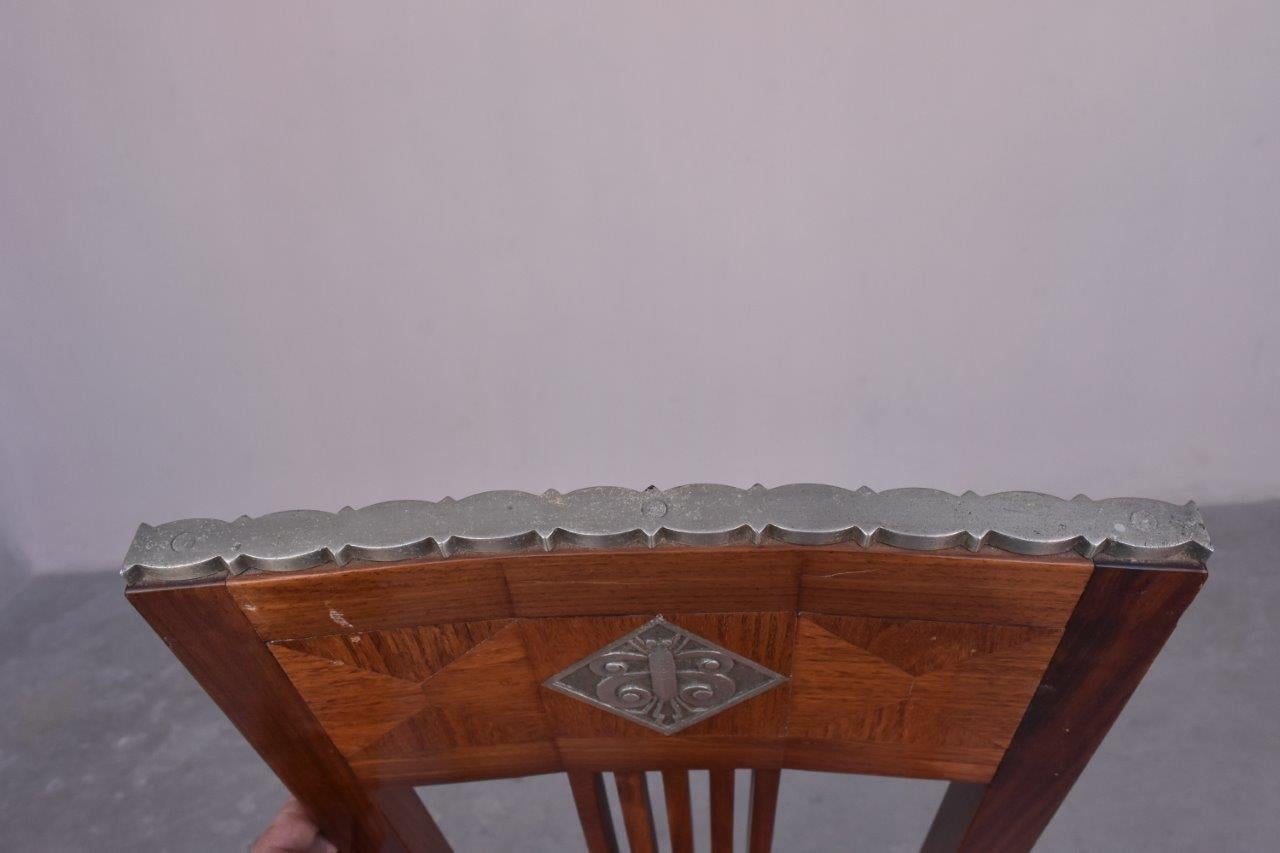 Métal Ensemble de quatre chaises Art Déco en bois de rose des années 1930 en vente