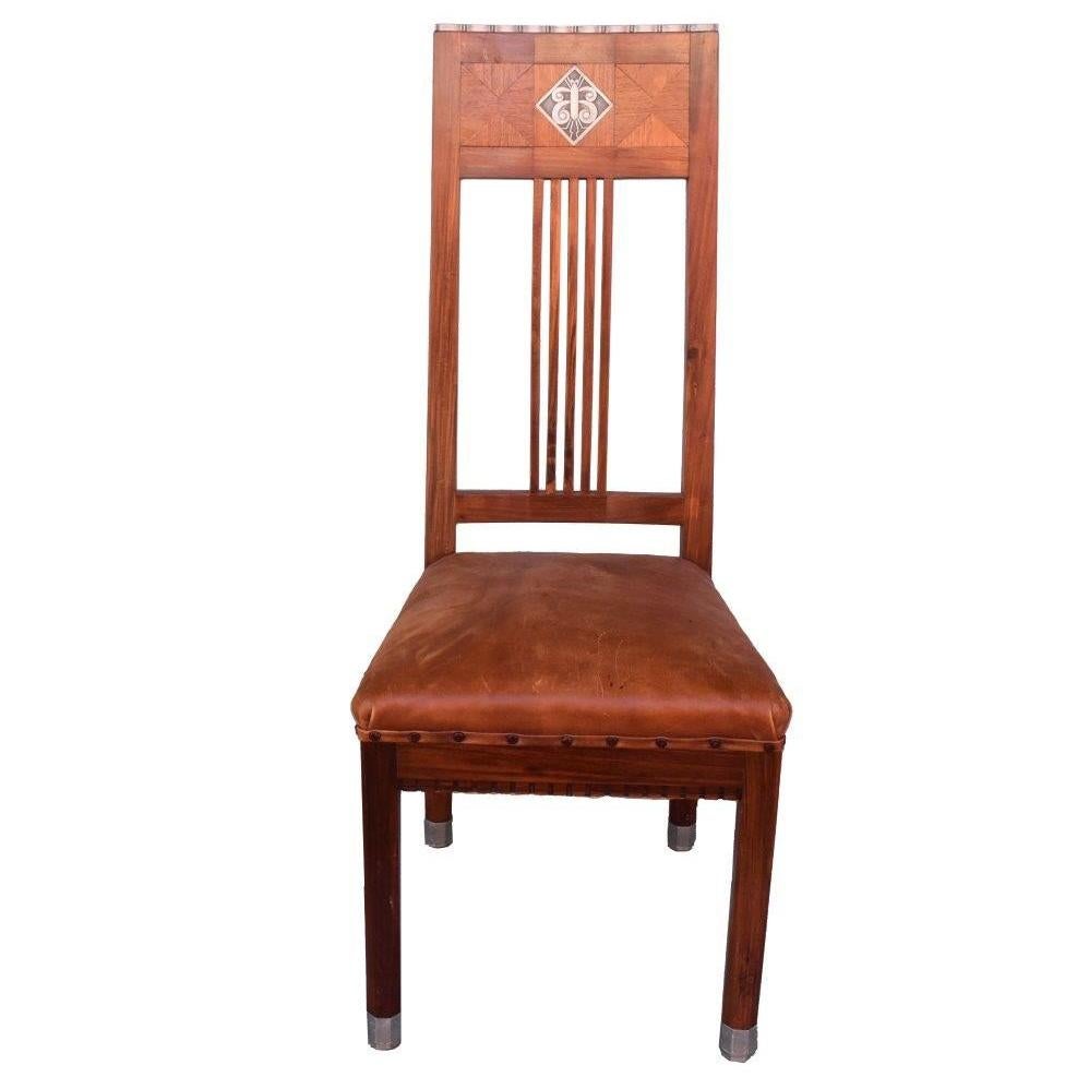 Ensemble de quatre chaises Art Déco en bois de rose des années 1930 en vente