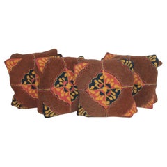Vintage Set of Four 1940
s Hand Hooked Rug Cushions or Pillows