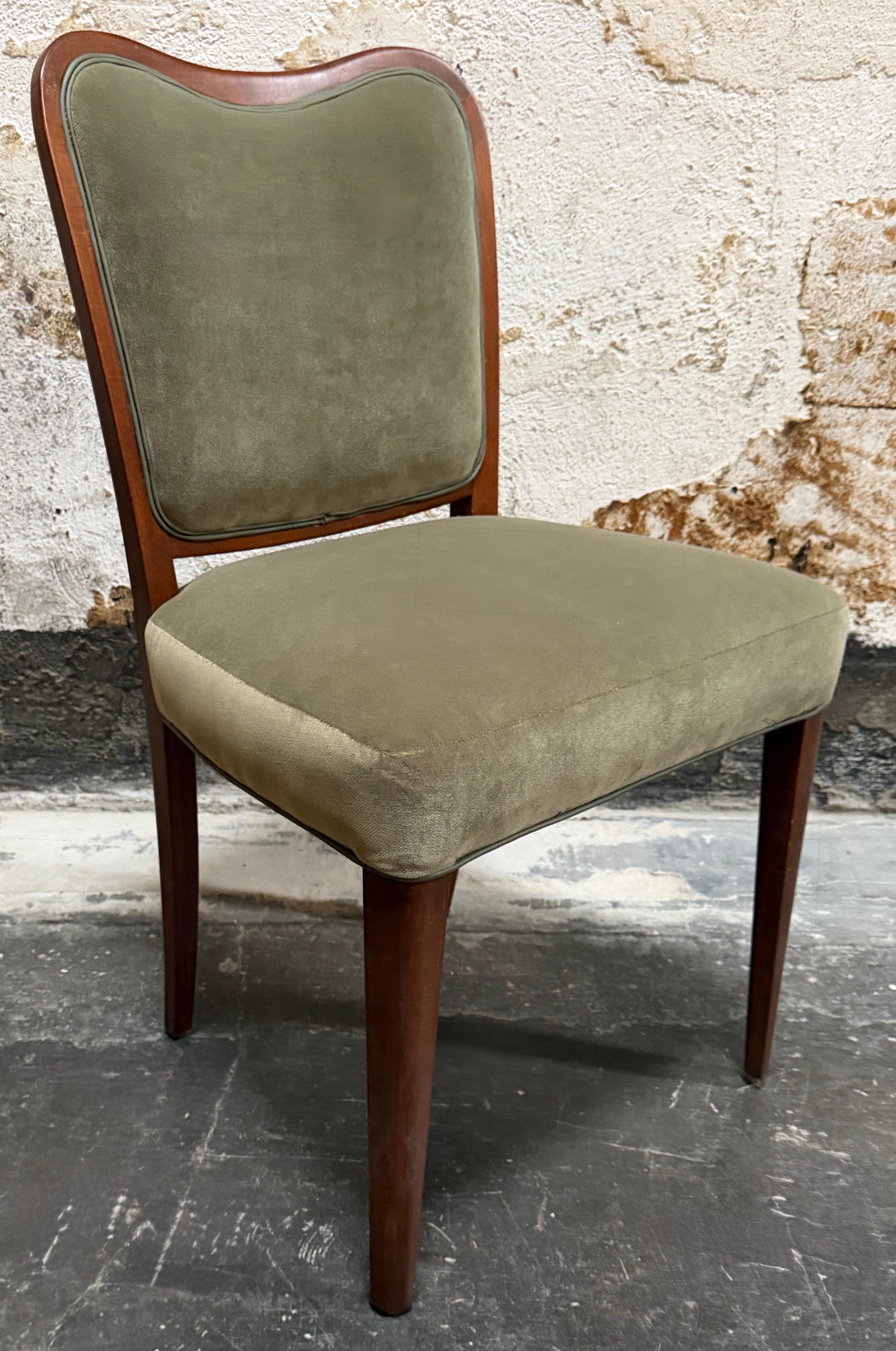 Satz von vier schwedischen Art Moderne Esszimmerstühlen aus den 1940er Jahren von SMF Bodafors - restauriert im Zustand „Gut“ im Angebot in Atlanta, GA