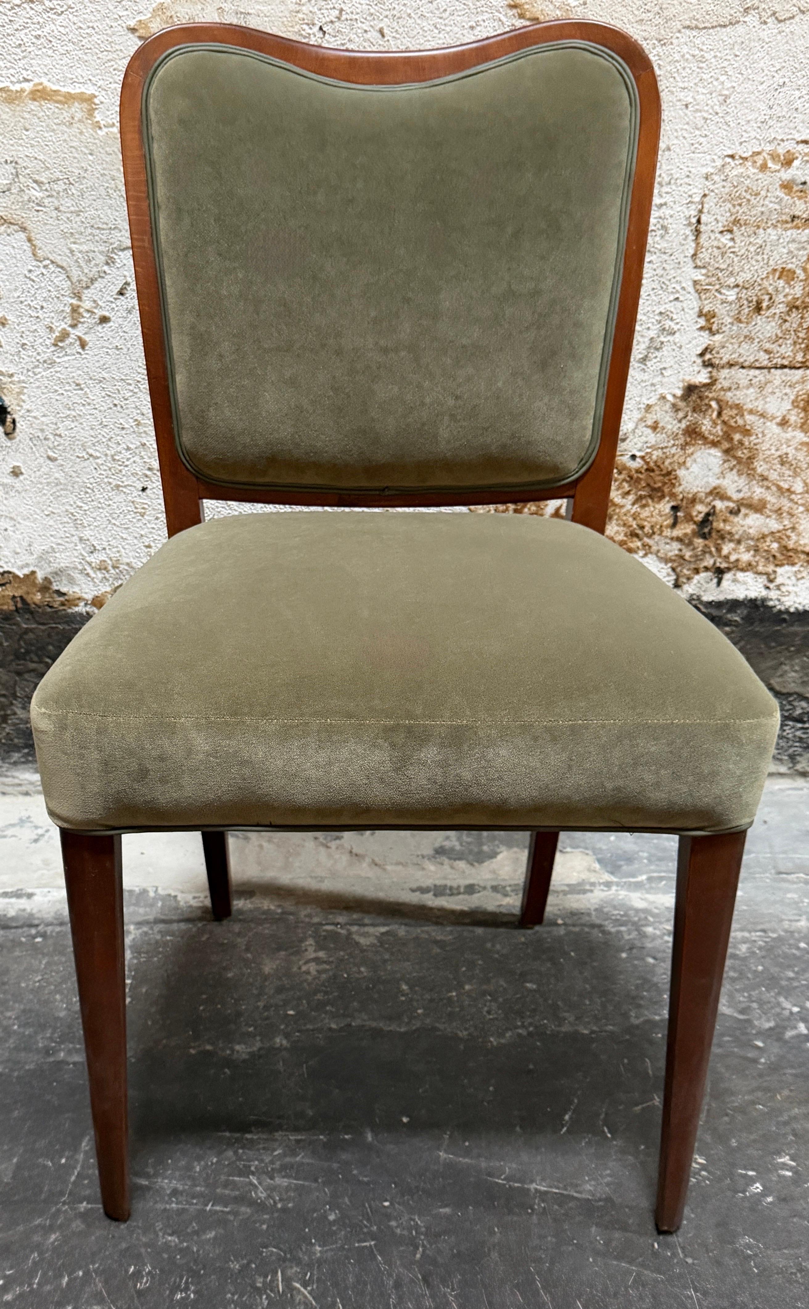 Satz von vier schwedischen Art Moderne Esszimmerstühlen aus den 1940er Jahren von SMF Bodafors - restauriert (Mitte des 20. Jahrhunderts) im Angebot