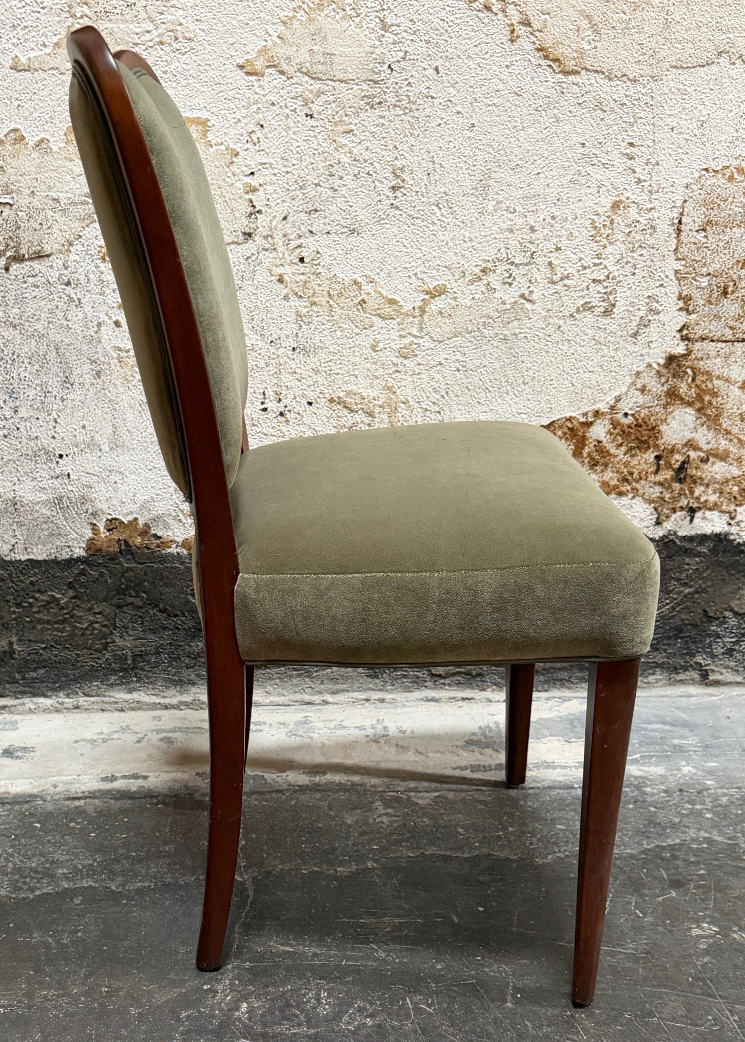 Satz von vier schwedischen Art Moderne Esszimmerstühlen aus den 1940er Jahren von SMF Bodafors - restauriert (Stoff) im Angebot