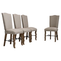 Set of Four 1950s Beige French Provençal Dining Chairs