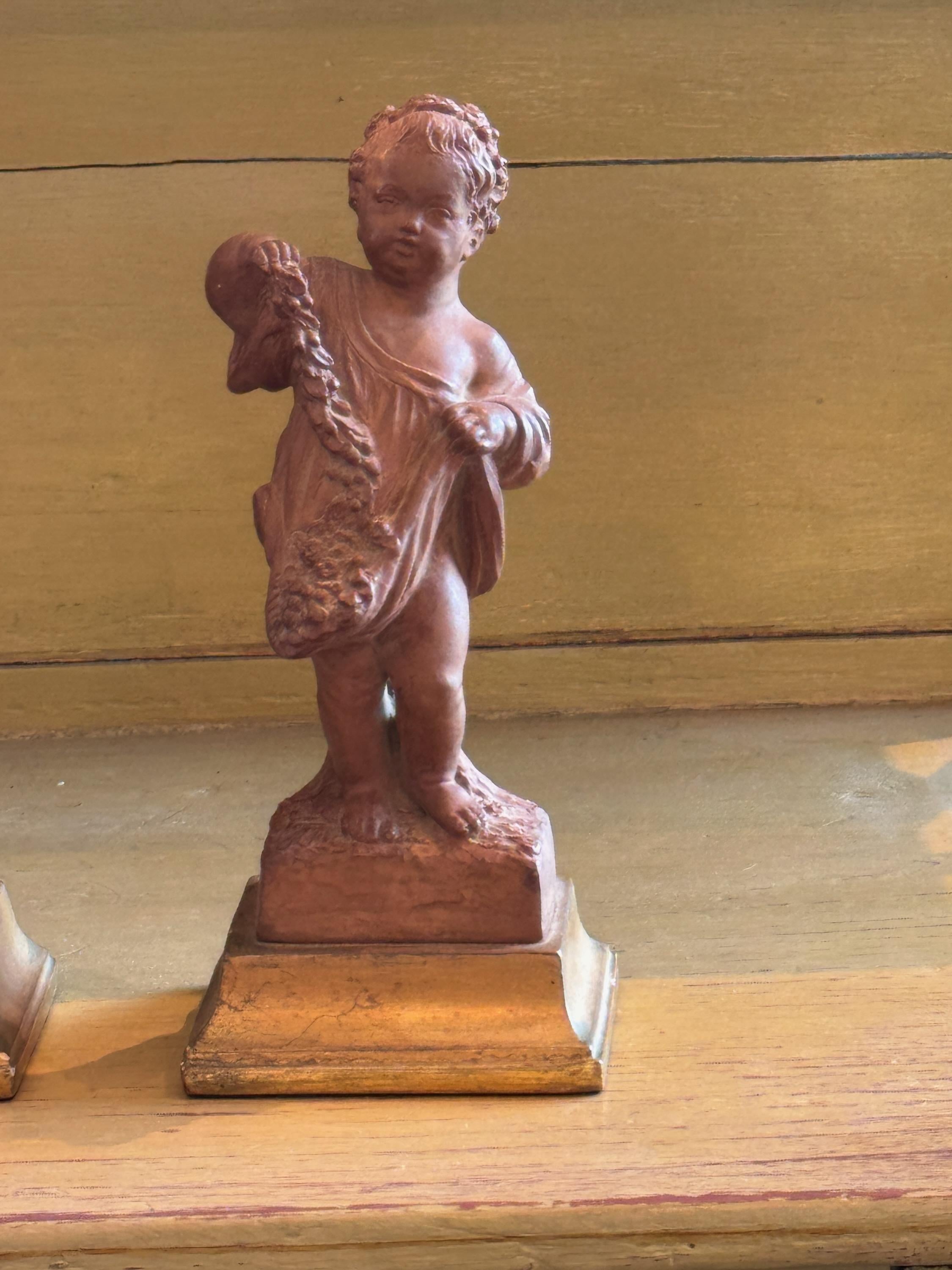 Conjunto de cuatro figuras de terracota Borghese 